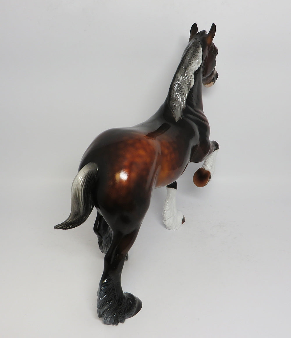 TOMAHAWK-OOAK CUSTOM DAPPLE BAY TROTTING DRAFTER WHS 2017