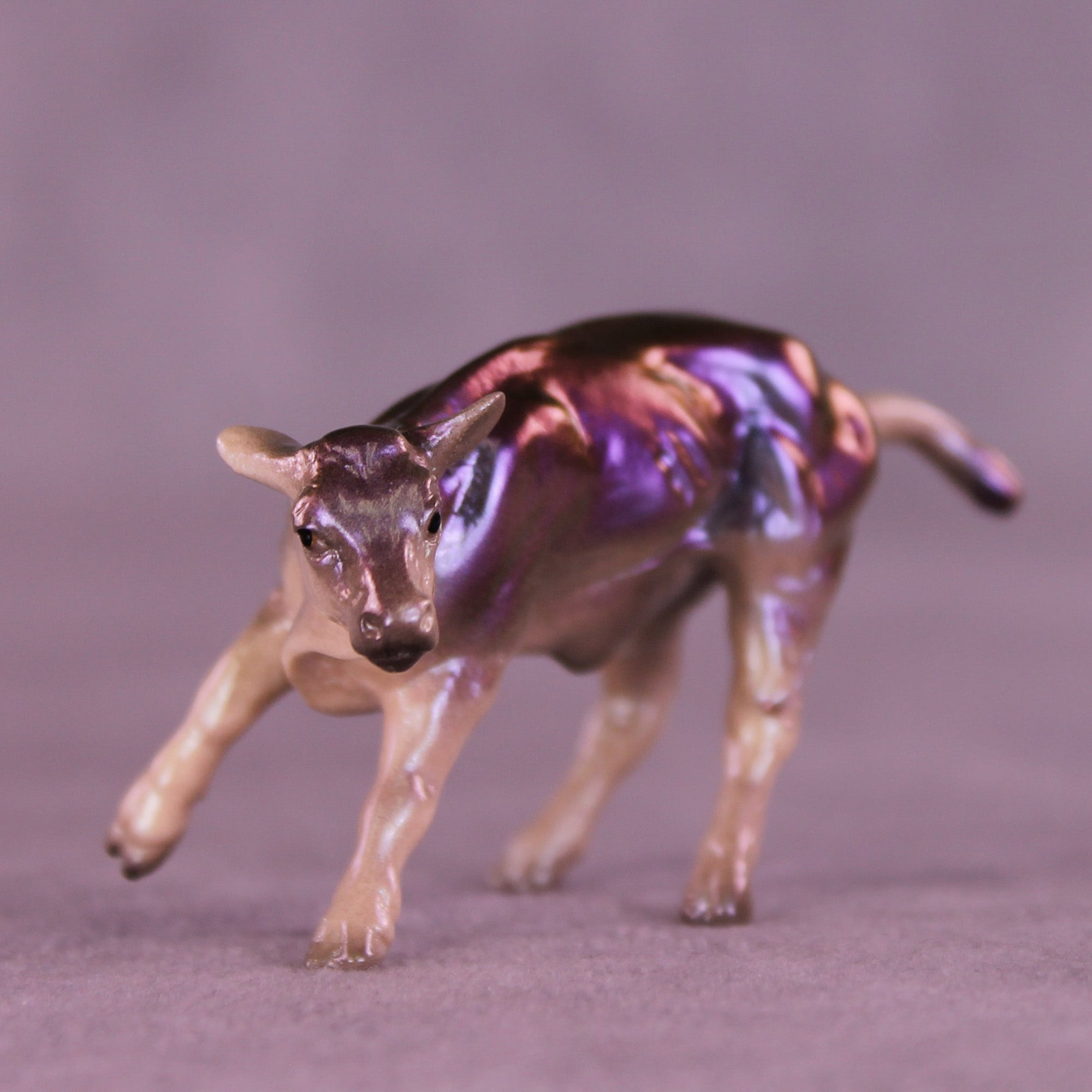 Triple Text OOAK Chip Cow by Erin Corbett VV26