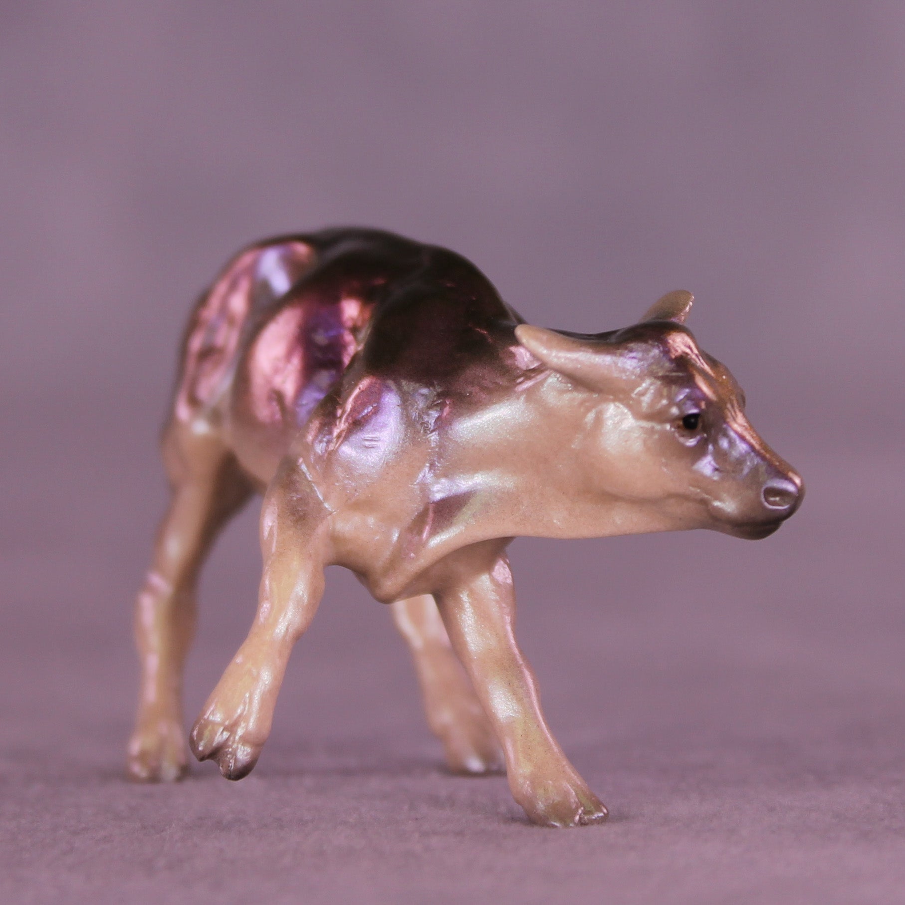 Triple Text OOAK Chip Cow by Erin Corbett VV26
