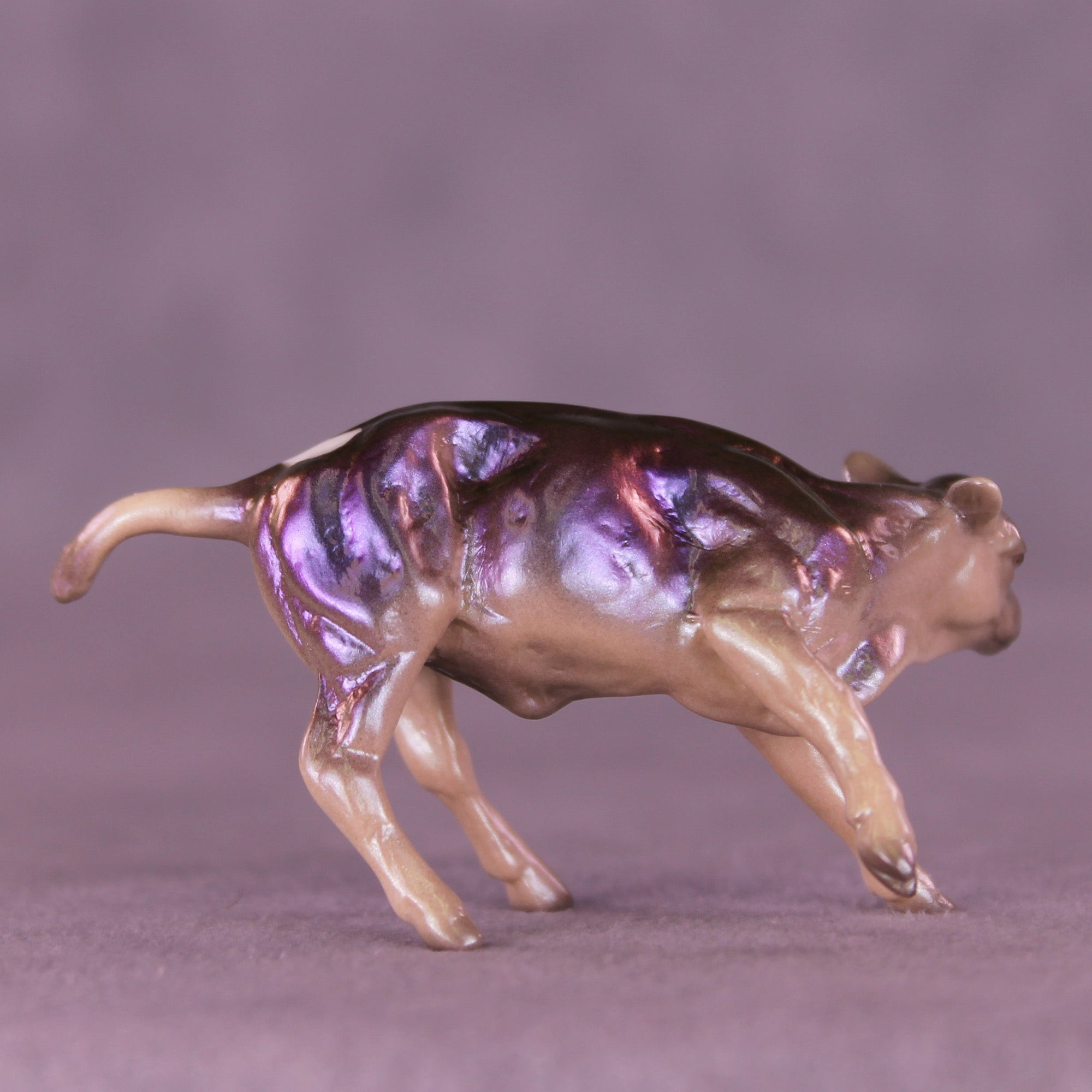 Triple Text OOAK Chip Cow by Erin Corbett VV26