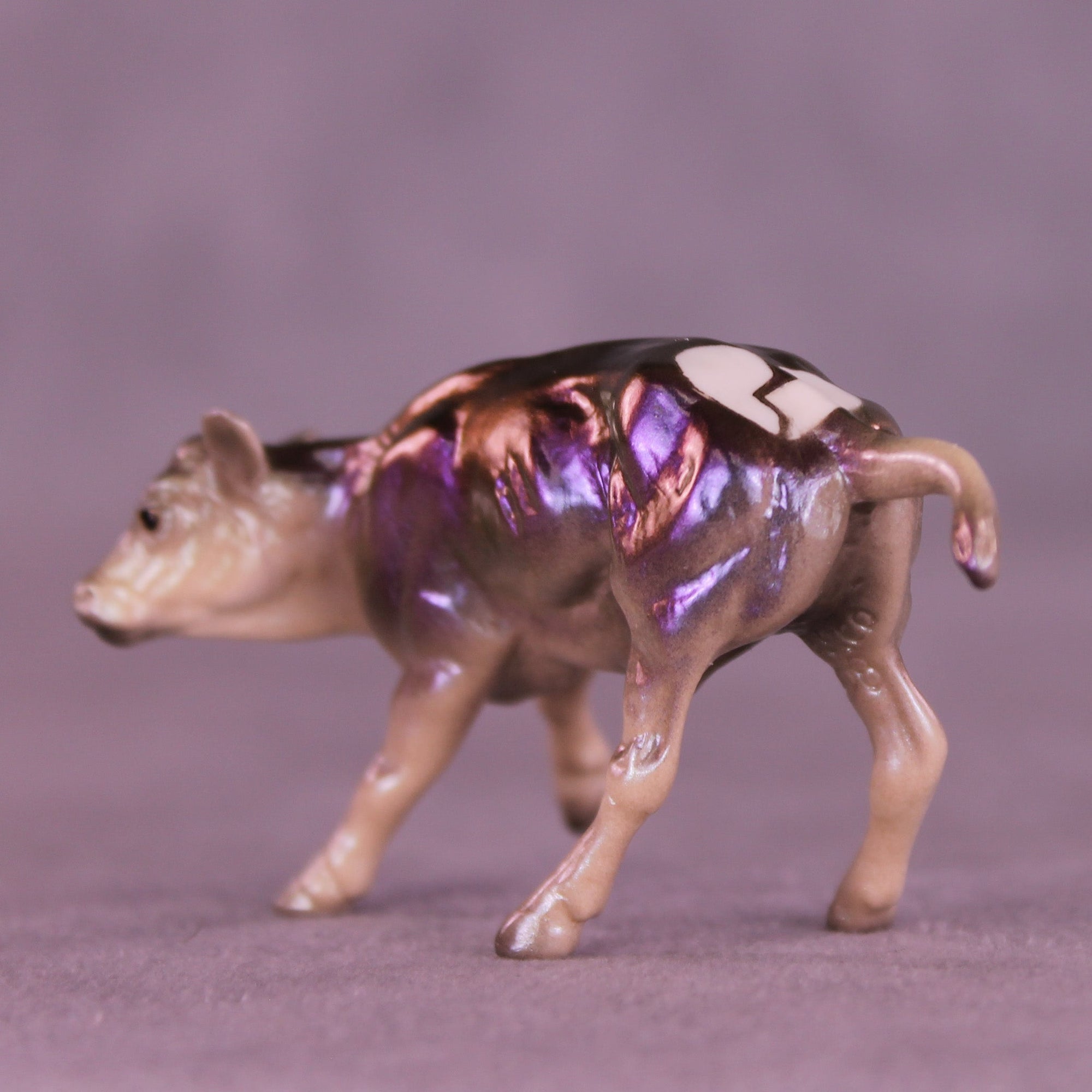 Triple Text OOAK Chip Cow by Erin Corbett VV26