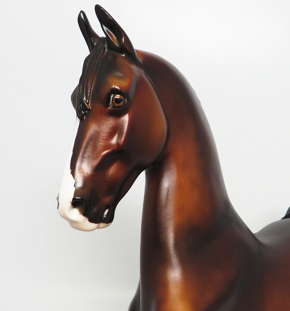 WALLSTREET-OOAK DAPPLE BAY SADDLE BRED MODEL HORSE EQ 2017