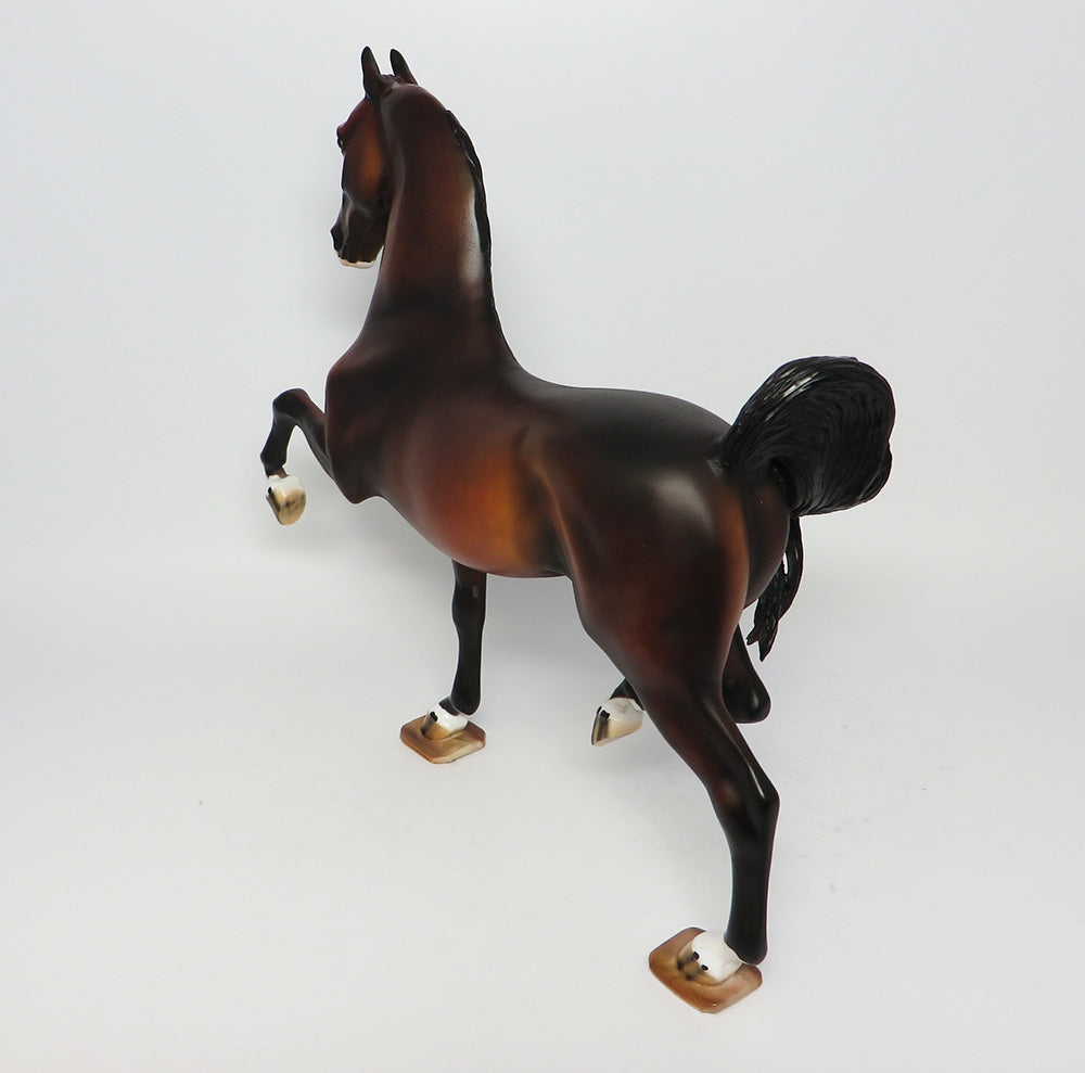 WALLSTREET-OOAK DAPPLE BAY SADDLE BRED MODEL HORSE EQ 2017