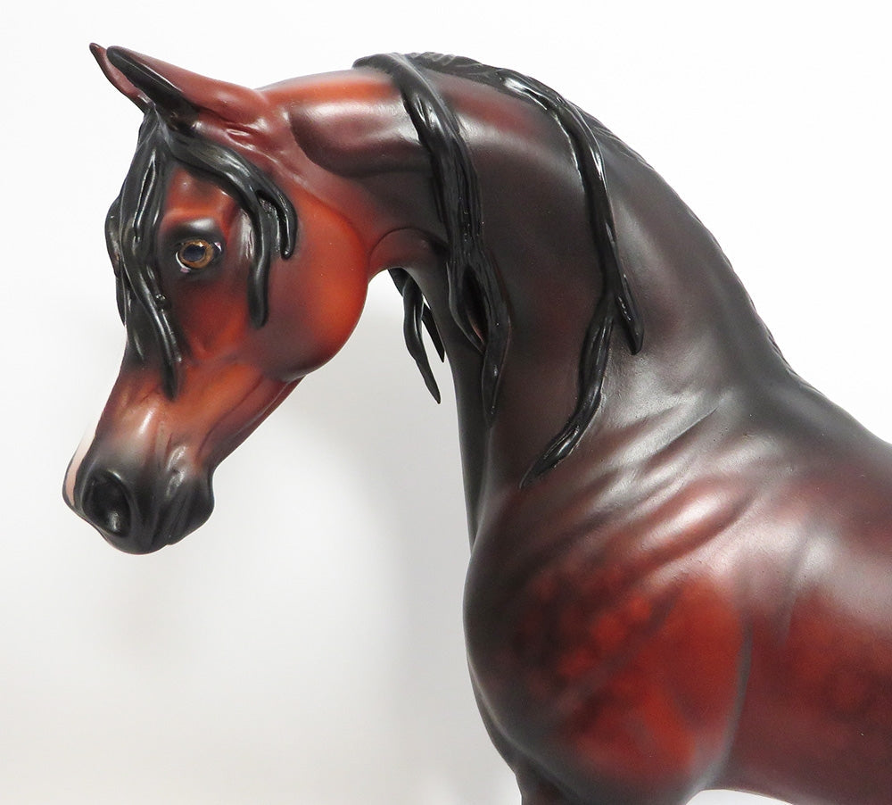 YAHTZEE-OOAK STAR DAPPLE BAY ARABIAN MODEL HORSE BY SHERYL LEISURE WHS 17