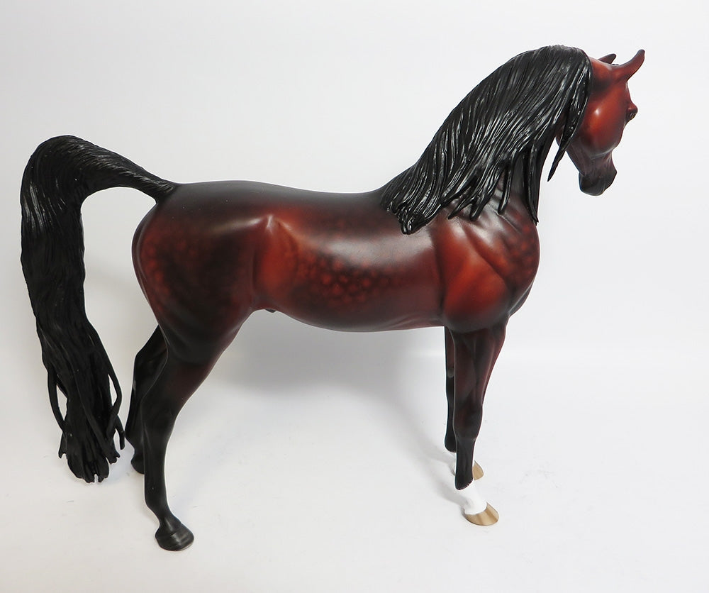 YAHTZEE-OOAK STAR DAPPLE BAY ARABIAN MODEL HORSE BY SHERYL LEISURE WHS 17