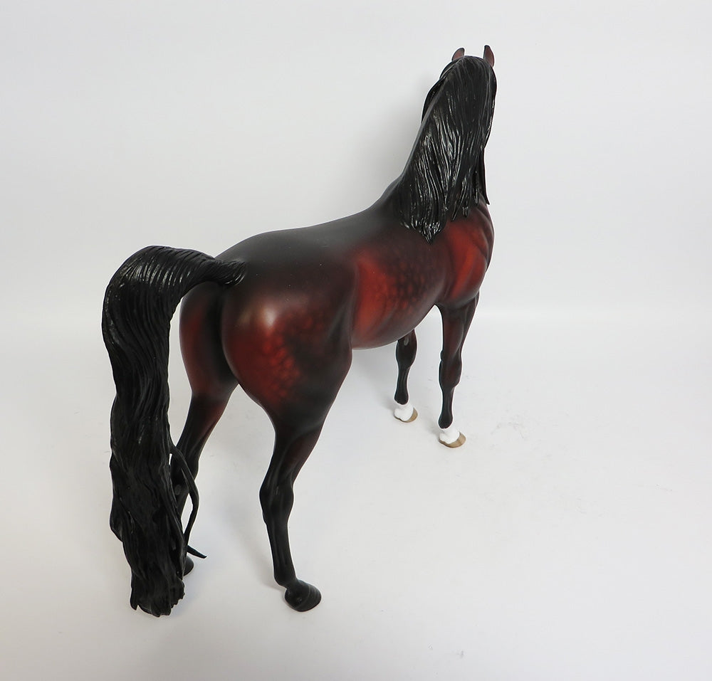 YAHTZEE-OOAK STAR DAPPLE BAY ARABIAN MODEL HORSE BY SHERYL LEISURE WHS 17