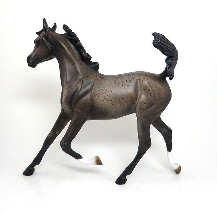 LYRIC - OOAK CHOCOLATE FLEABIT ARABIAN YEARLING MODEL HORSE - 1/22