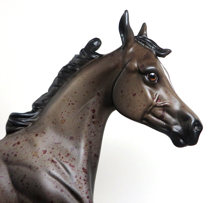 LYRIC - OOAK CHOCOLATE FLEABIT ARABIAN YEARLING MODEL HORSE - 1/22