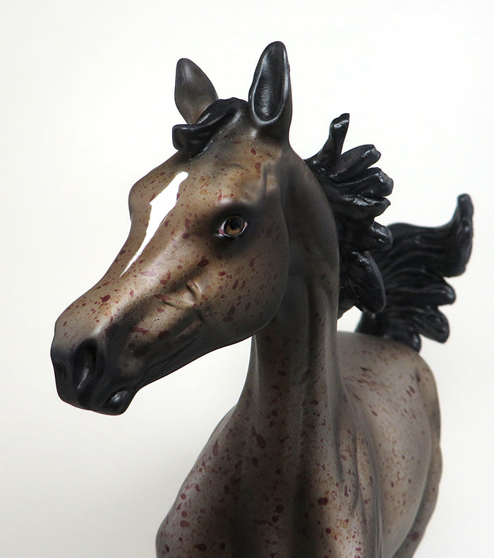 LYRIC - OOAK CHOCOLATE FLEABIT ARABIAN YEARLING MODEL HORSE - 1/22
