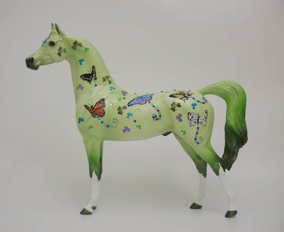 BUTTERFLY KISS - OOAK JEWELED SPRING DECORATOR ARABIAN MODEL HORSE BY DAWN QUICK 6-3-20