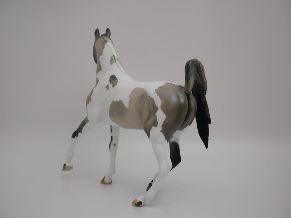 SHADOW BOX-GRULLA PAINT ARABIAN MARE MODEL HORSE BY AUDREY DIXON 7/2/20