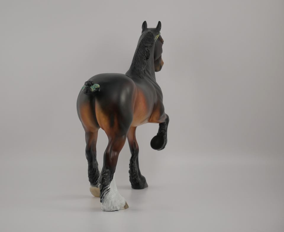 YANCY-OOAK DAPPLE BAY TROTTING DRAFTER MODEL HORSE 7/9/20