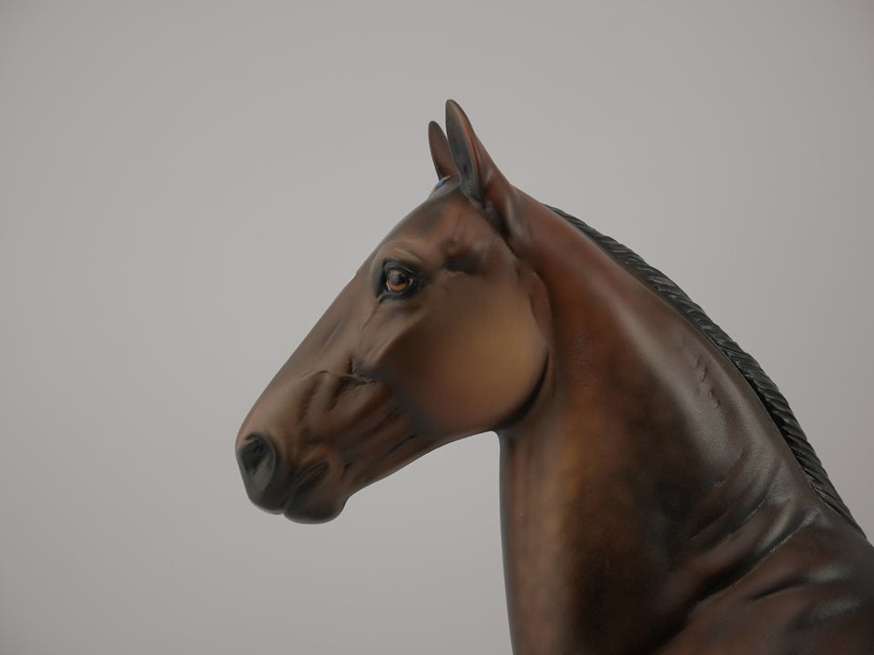 YOUNKERS-OOAK DAPPLE BAY TROTTING DRAFTER MODEL HORSE 7/9/20