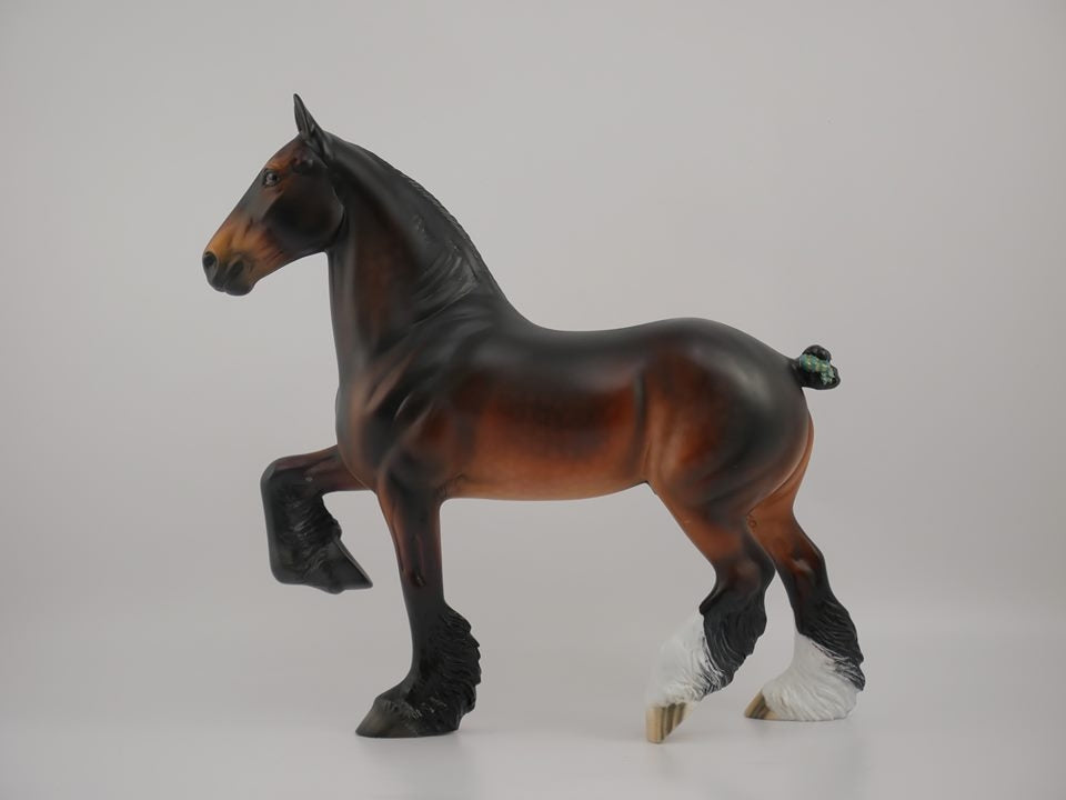YANCY-OOAK DAPPLE BAY TROTTING DRAFTER MODEL HORSE 7/9/20