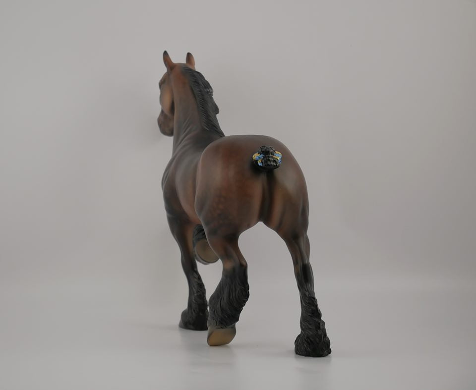 YOUNKERS-OOAK DAPPLE BAY TROTTING DRAFTER MODEL HORSE 7/9/20