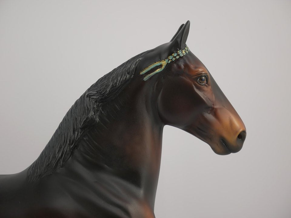 YANCY-OOAK DAPPLE BAY TROTTING DRAFTER MODEL HORSE 7/9/20