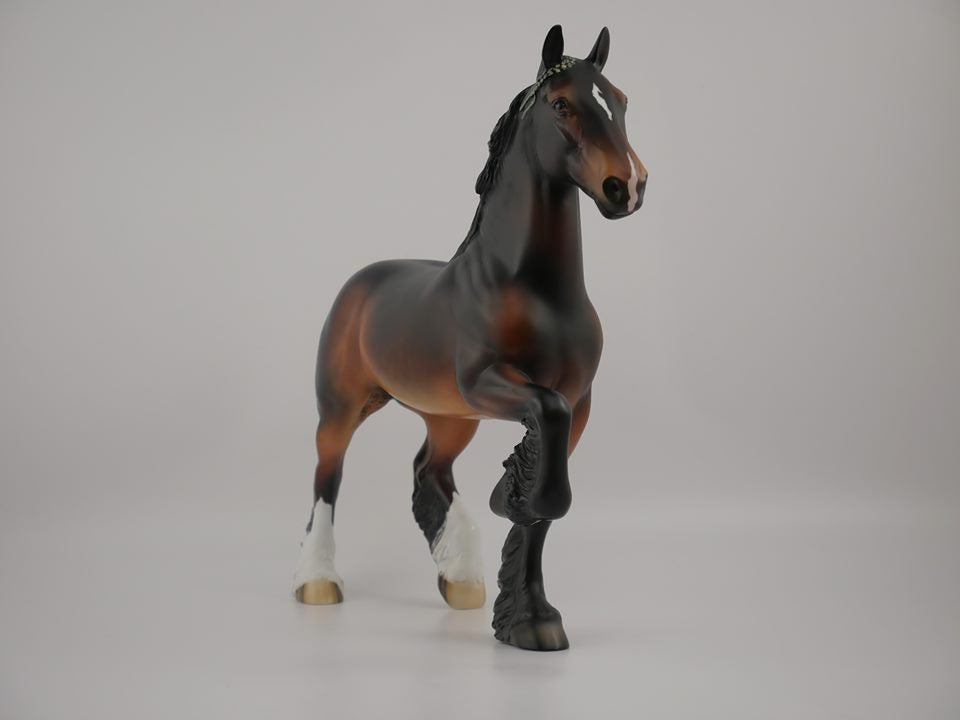 YANCY-OOAK DAPPLE BAY TROTTING DRAFTER MODEL HORSE 7/9/20