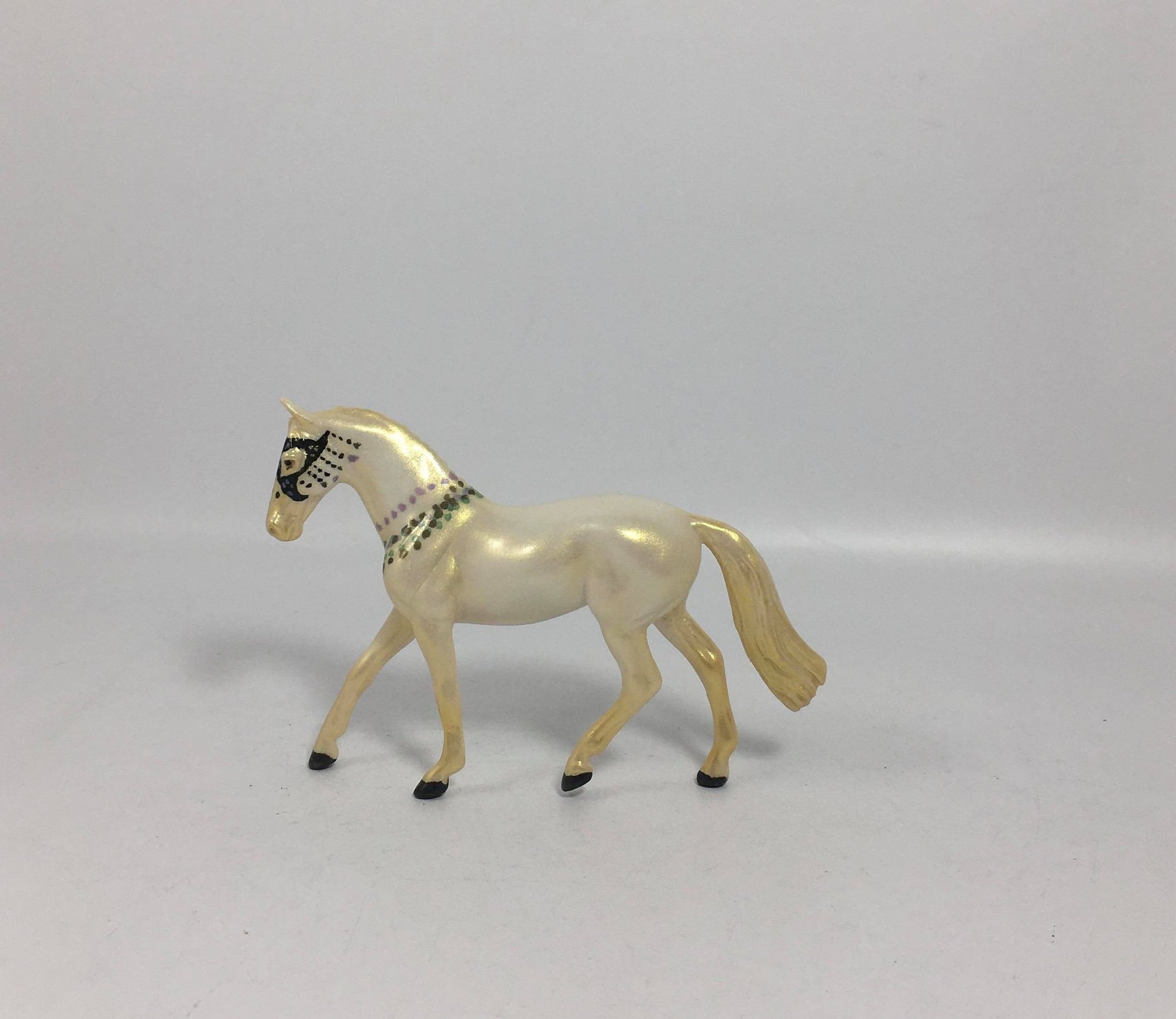 Moon Pie OOAK Mardi Gras Warmblood Chip Deco SB21