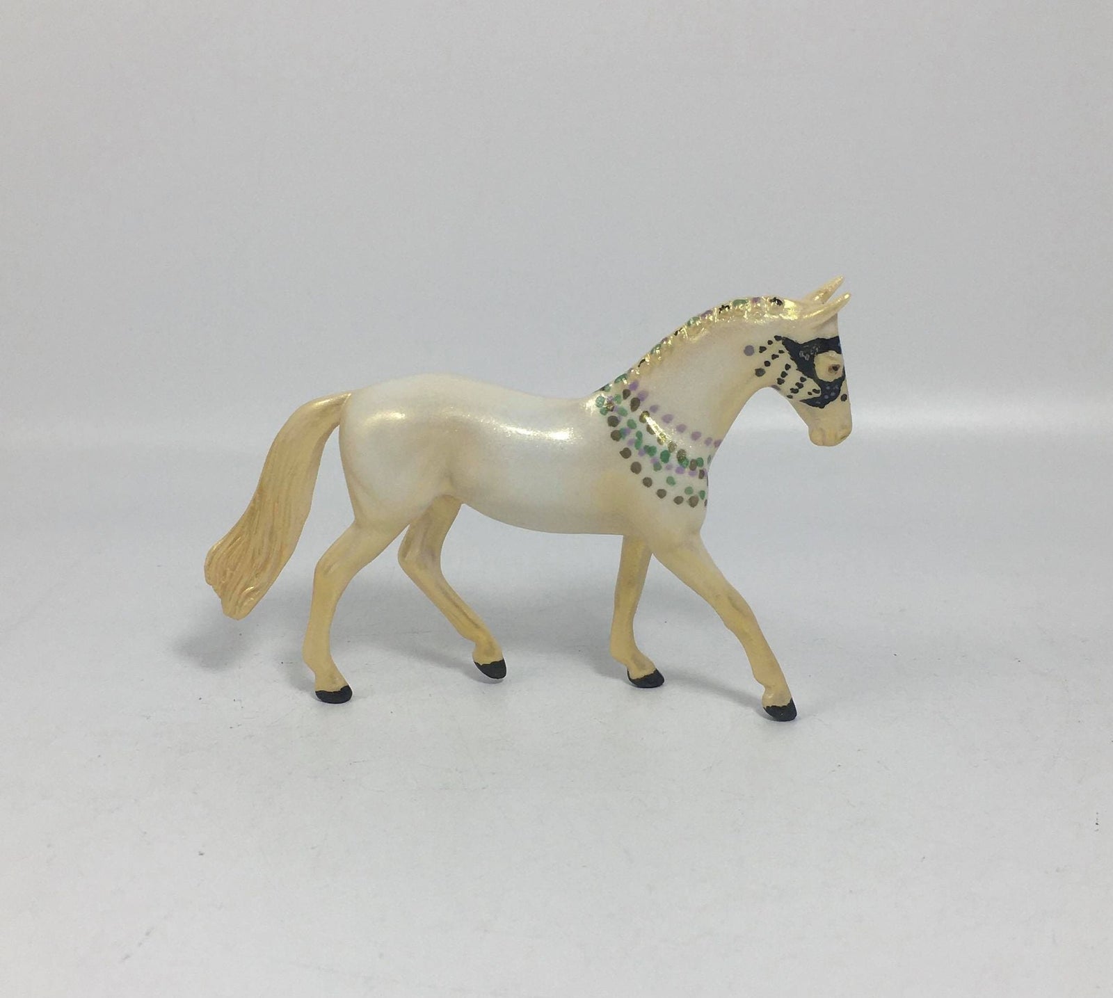 Moon Pie OOAK Mardi Gras Warmblood Chip Deco SB21