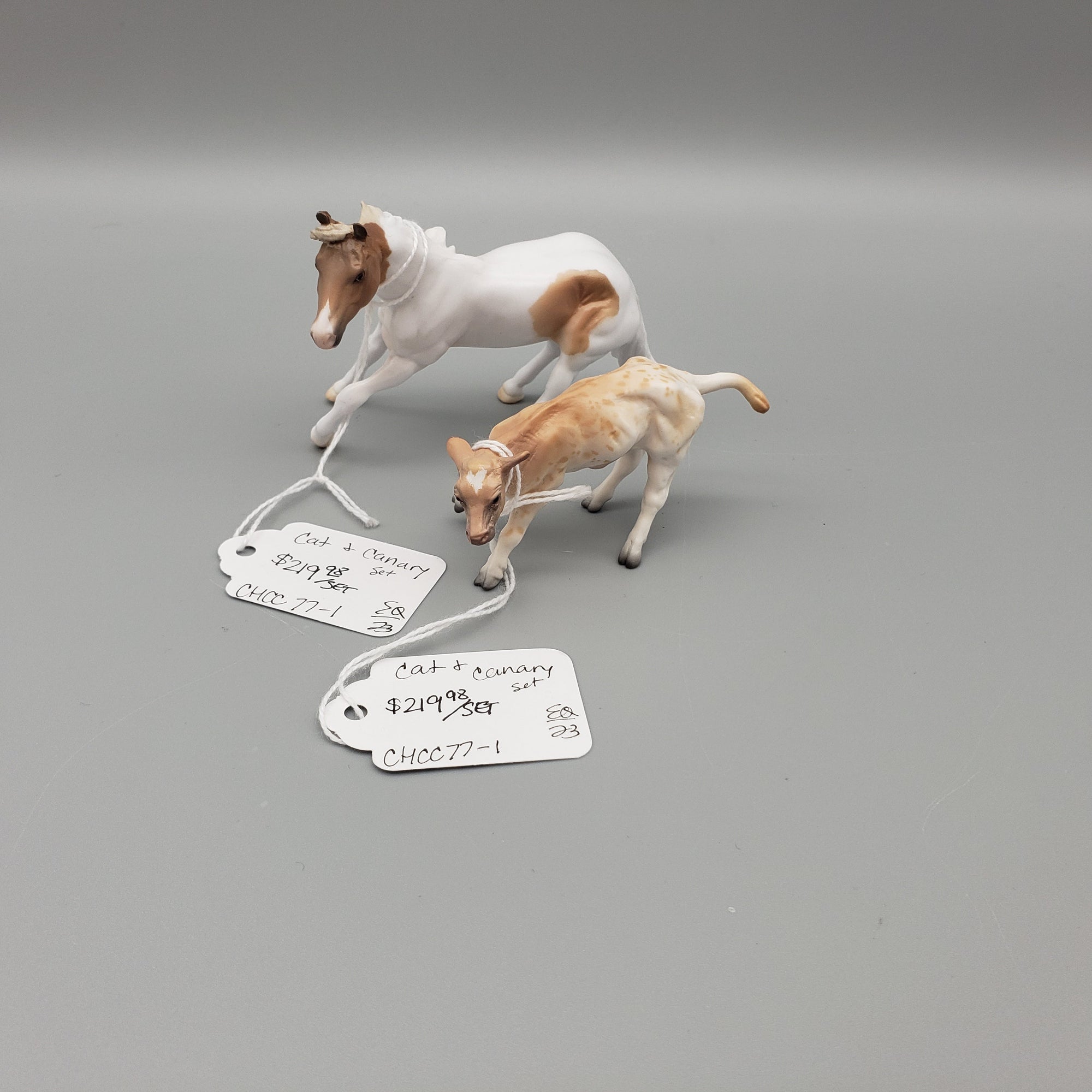 Cat &amp; Canary OOAK Cutter and Calf Chip SET By Jess Hamill EQ23