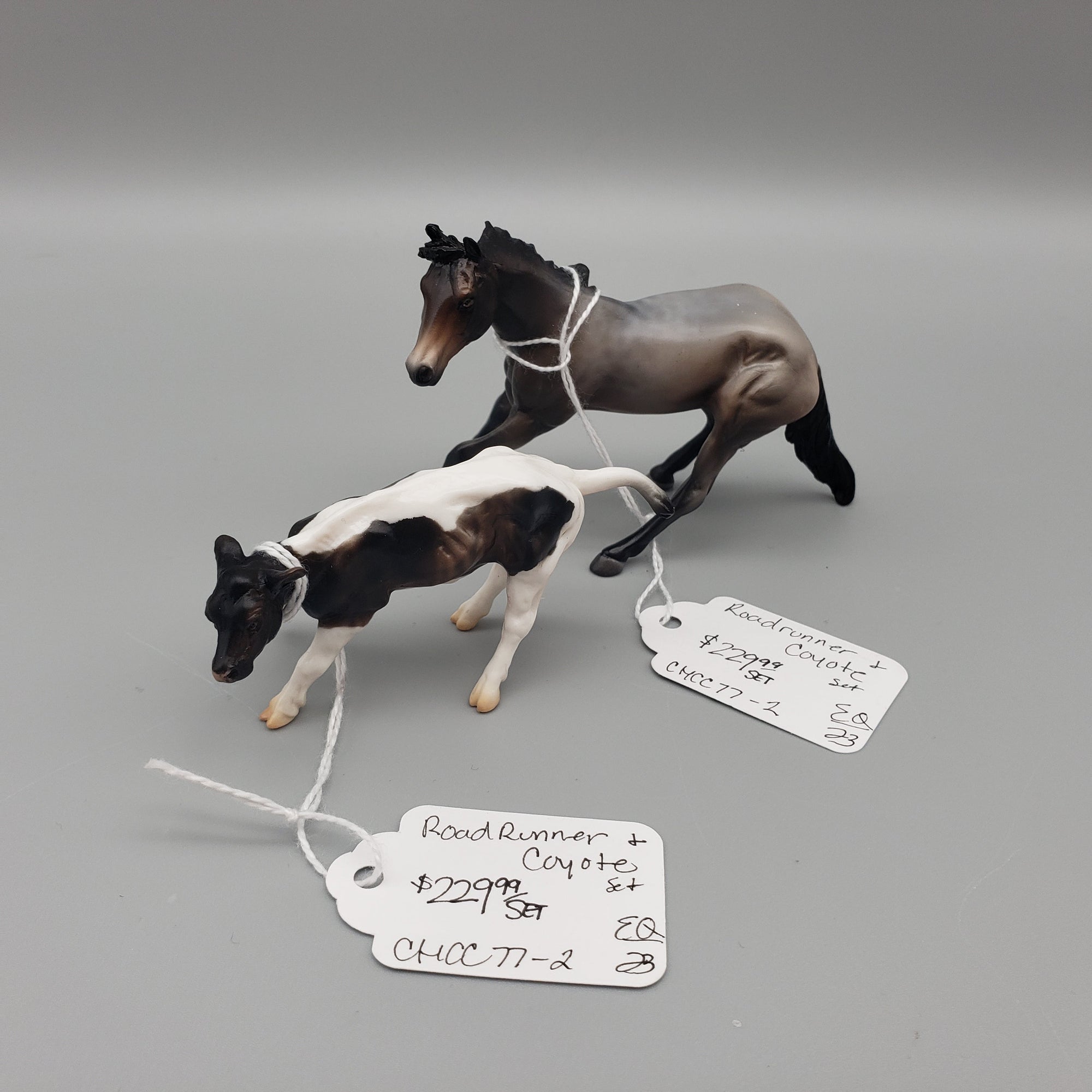 Roadrunner &amp; Coyote OOAK Cutter and Calf Chip SET By Jess Hamill EQ23