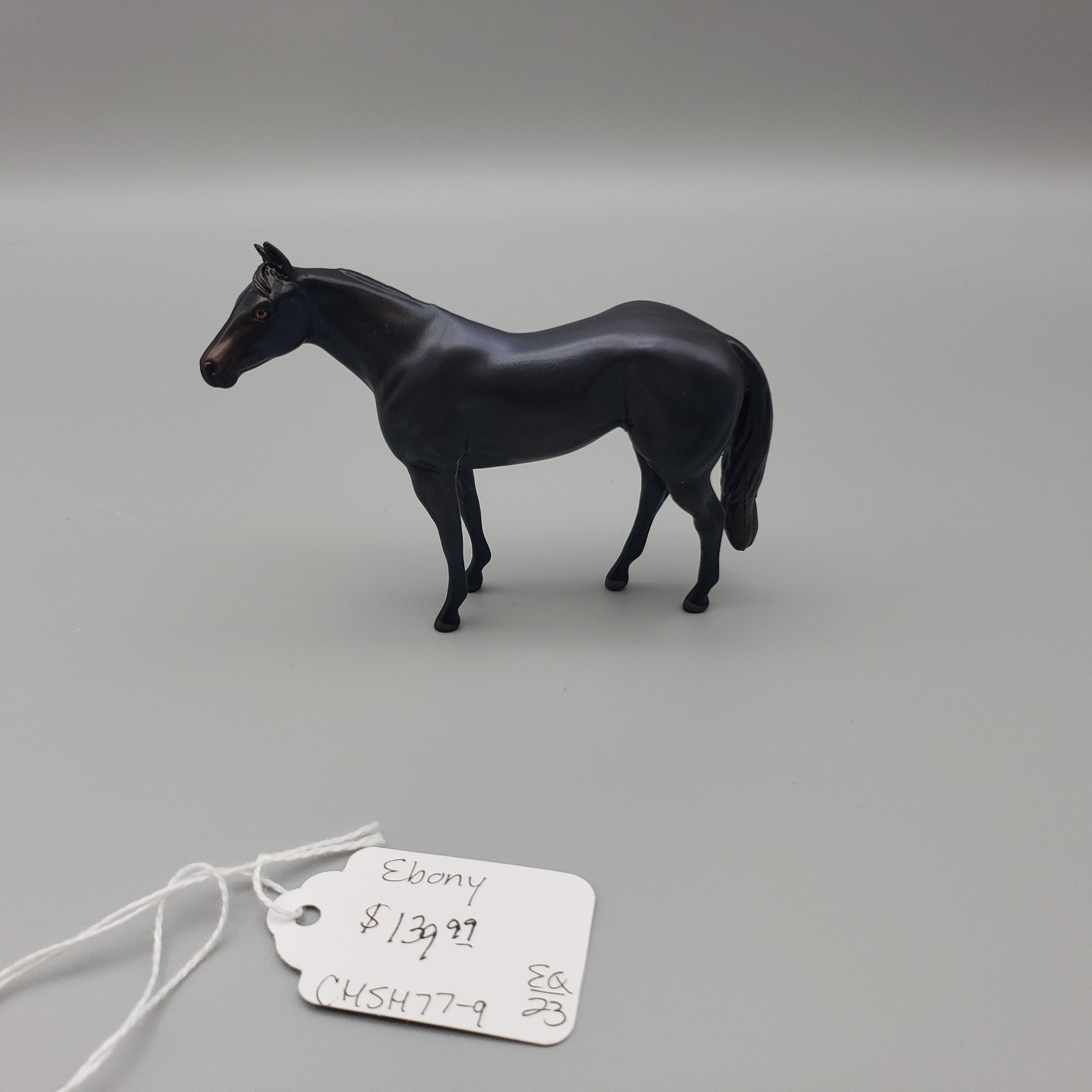 Ebony OOAK Dark Grey Stock Horse Chip By Jess Hamill EQ23