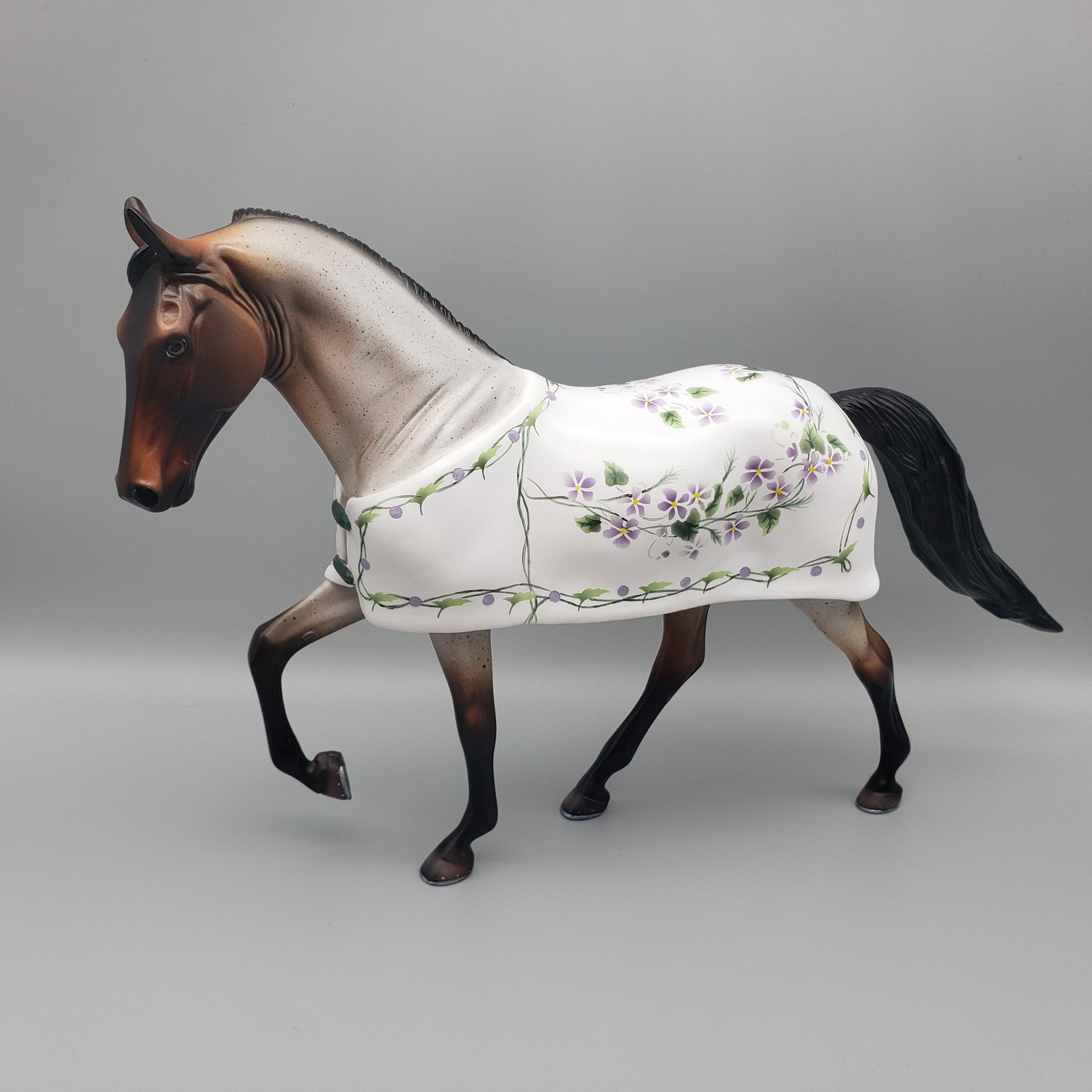 Wyld - OOAK - Customized Blanketed Bay Roan Tennessee Walking Horse By Dawn Quick