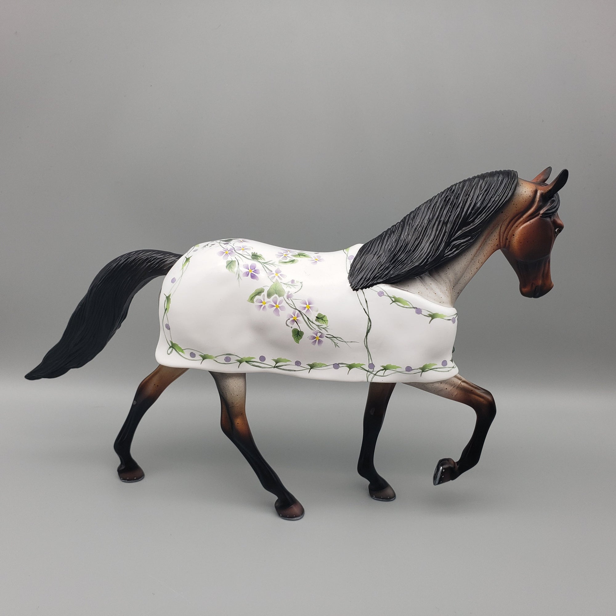 Wyld - OOAK - Customized Blanketed Bay Roan Tennessee Walking Horse By Dawn Quick