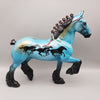 Ride Like The Wind OOAK Deco Turquoise Trotting Drafter By Dawn Quick EQ23
