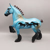 Ride Like The Wind OOAK Deco Turquoise Trotting Drafter By Dawn Quick EQ23