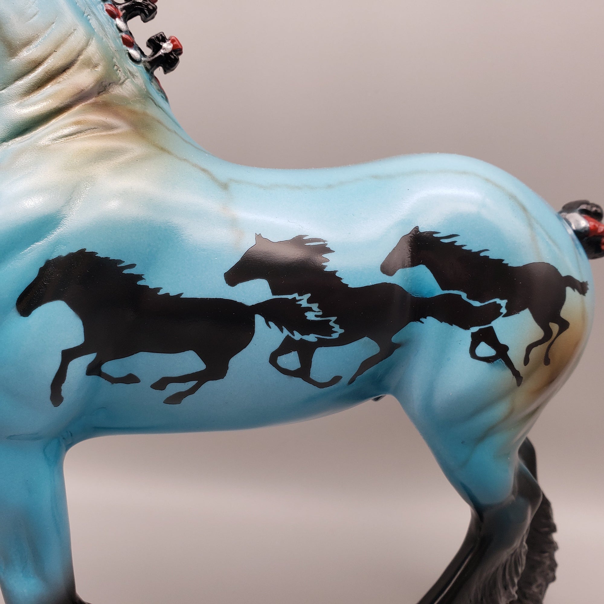 Ride Like The Wind OOAK Deco Turquoise Trotting Drafter By Dawn Quick EQ23