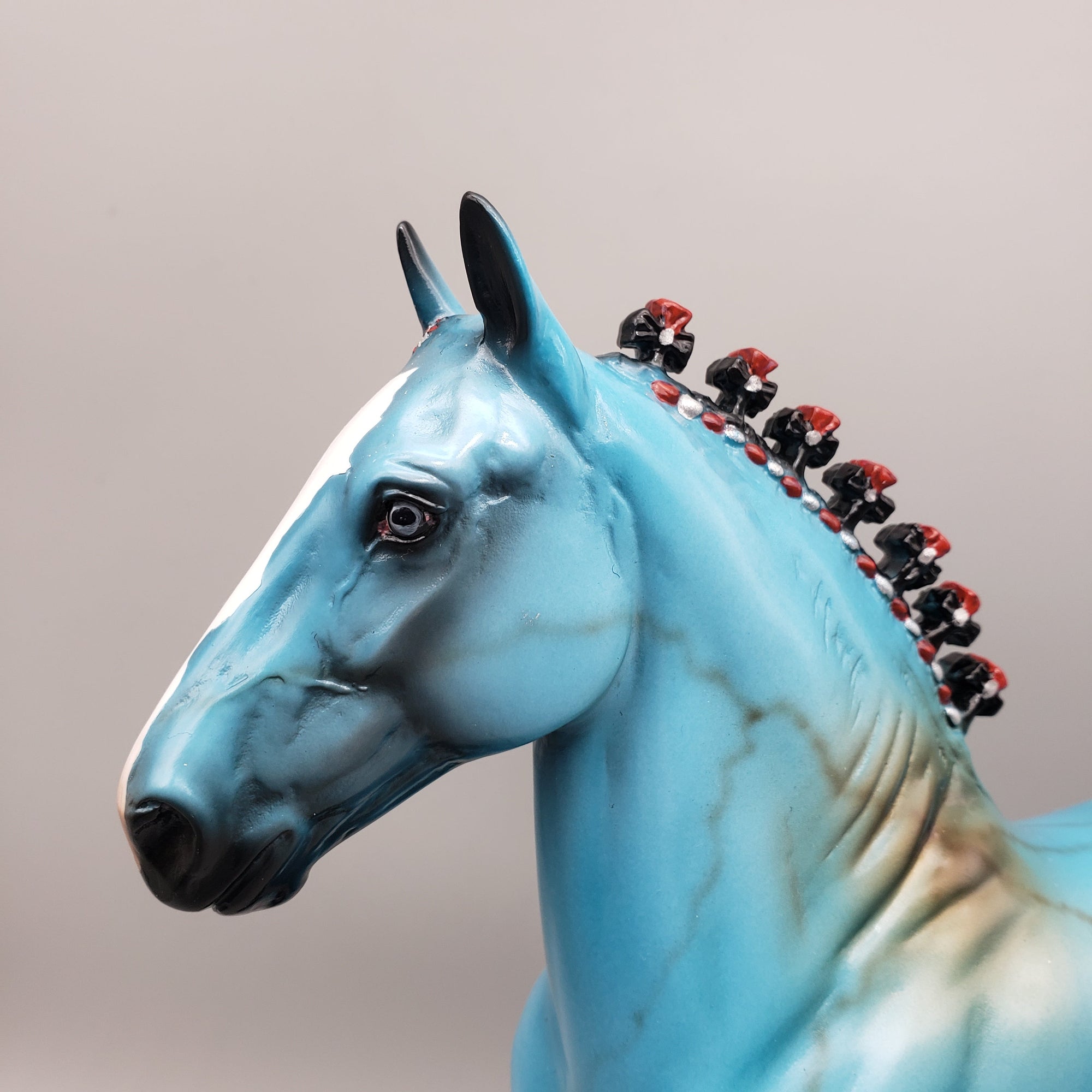 Ride Like The Wind OOAK Deco Turquoise Trotting Drafter By Dawn Quick EQ23