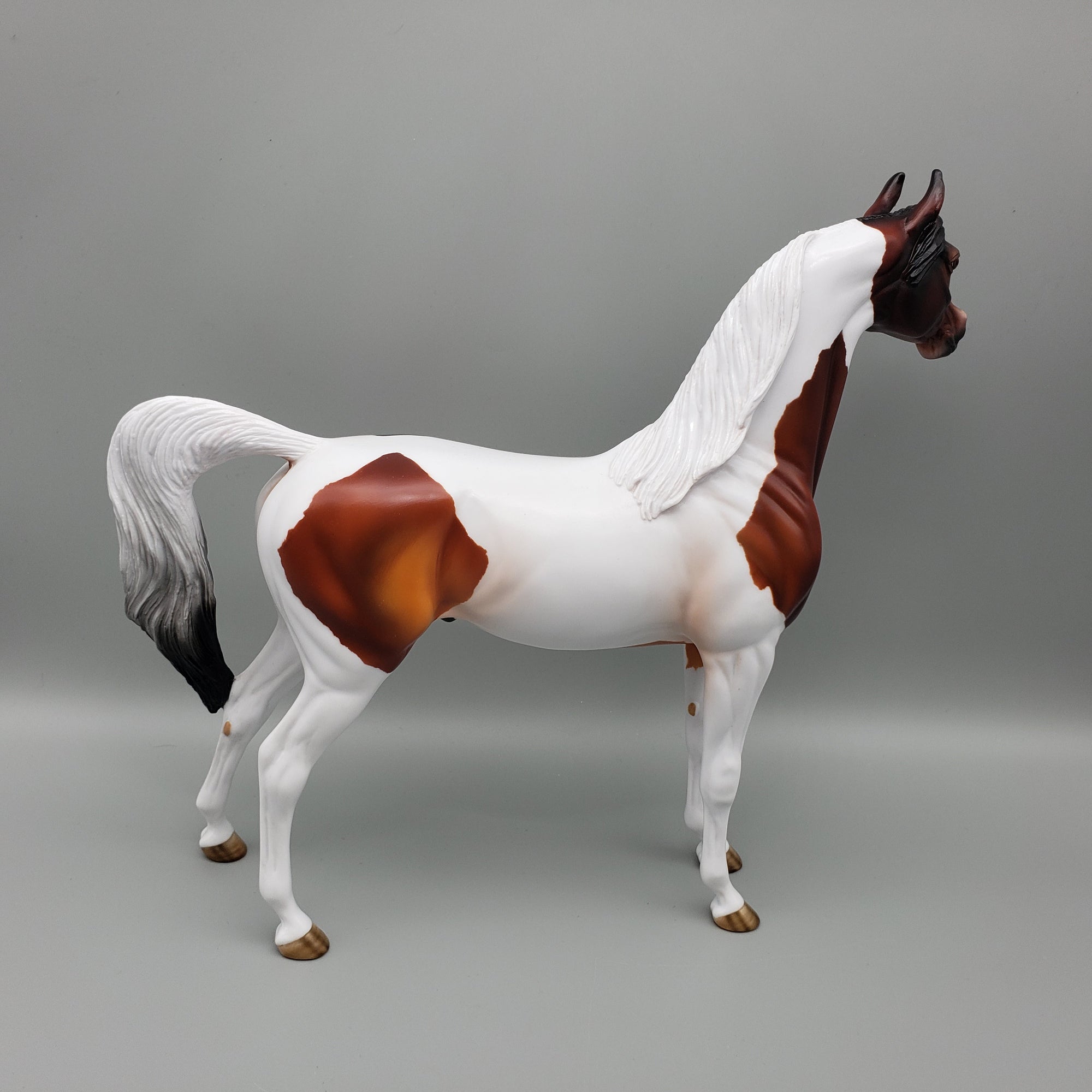 Mocha OOAK Bay Tobiano Arabian Stallion By Angela Marleau EQ23