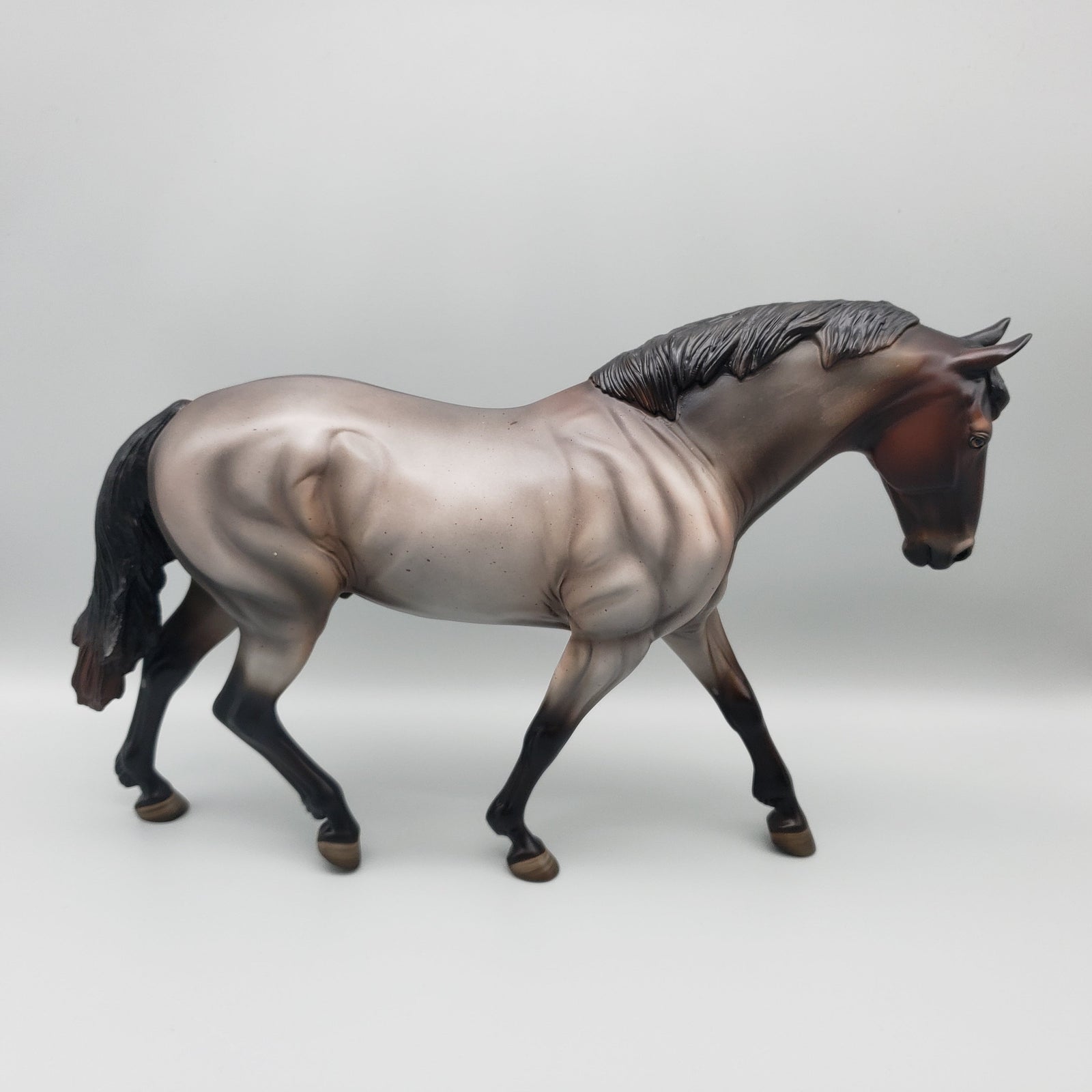 Adobe OOAK Dark Bay Roan Irish Draught By Angela Marleau EQ23