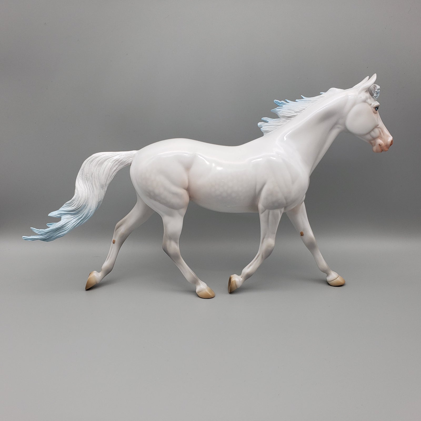 Turning the Tides TEST MODEL 1  OOAK White Dappled Blue Palouse By Jess Hamill EQ23