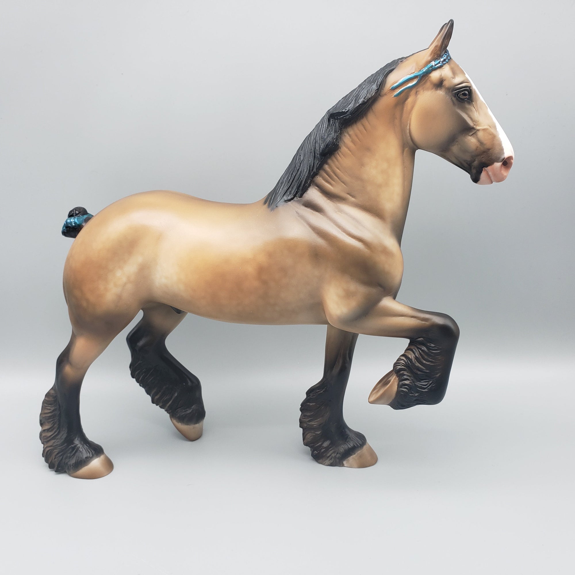 Topthorn OOAK Dappled Bay Trotting Drafter By Julie Keim EQ23