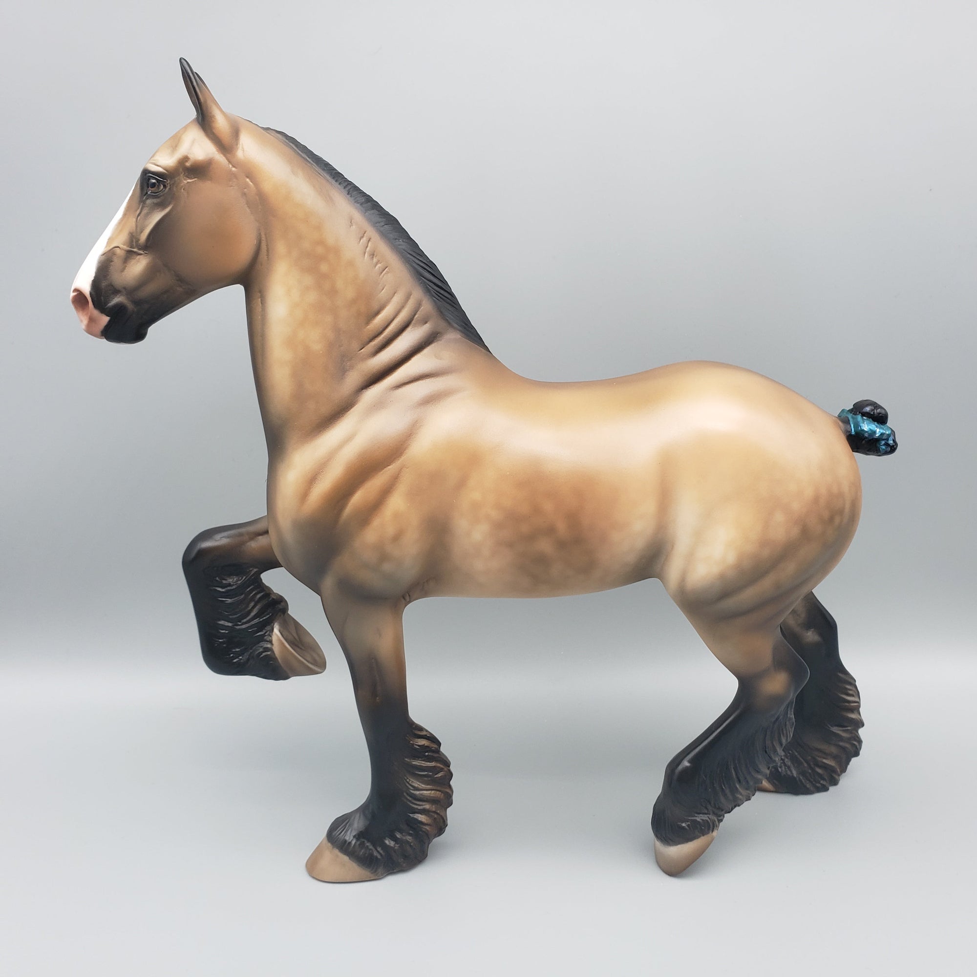 Topthorn OOAK Dappled Bay Trotting Drafter By Julie Keim EQ23