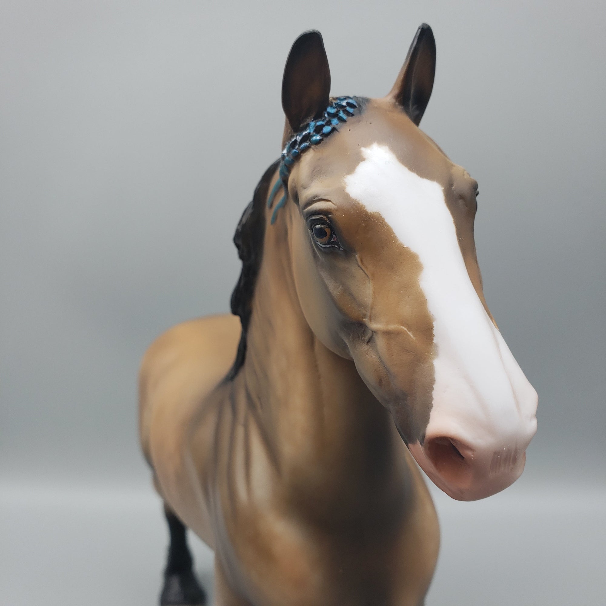 Topthorn OOAK Dappled Bay Trotting Drafter By Julie Keim EQ23