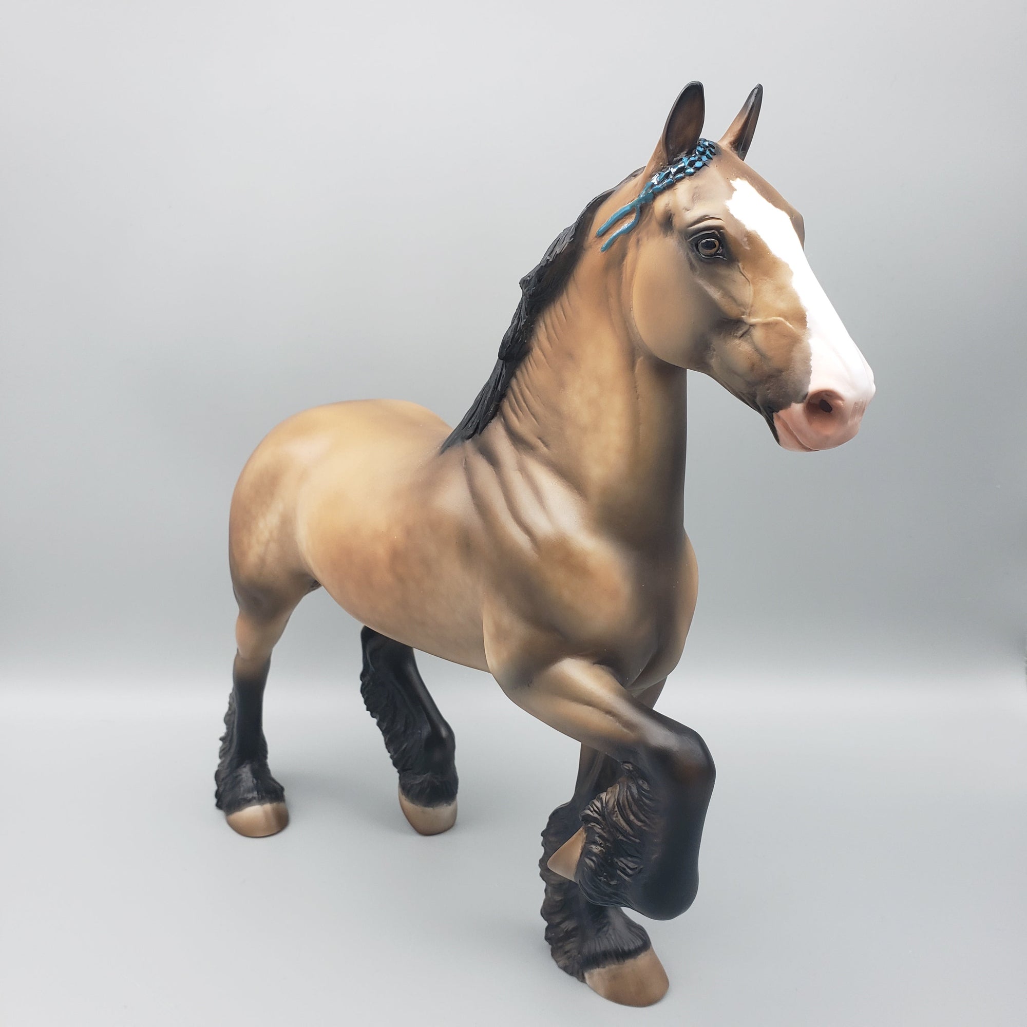 Topthorn OOAK Dappled Bay Trotting Drafter By Julie Keim EQ23