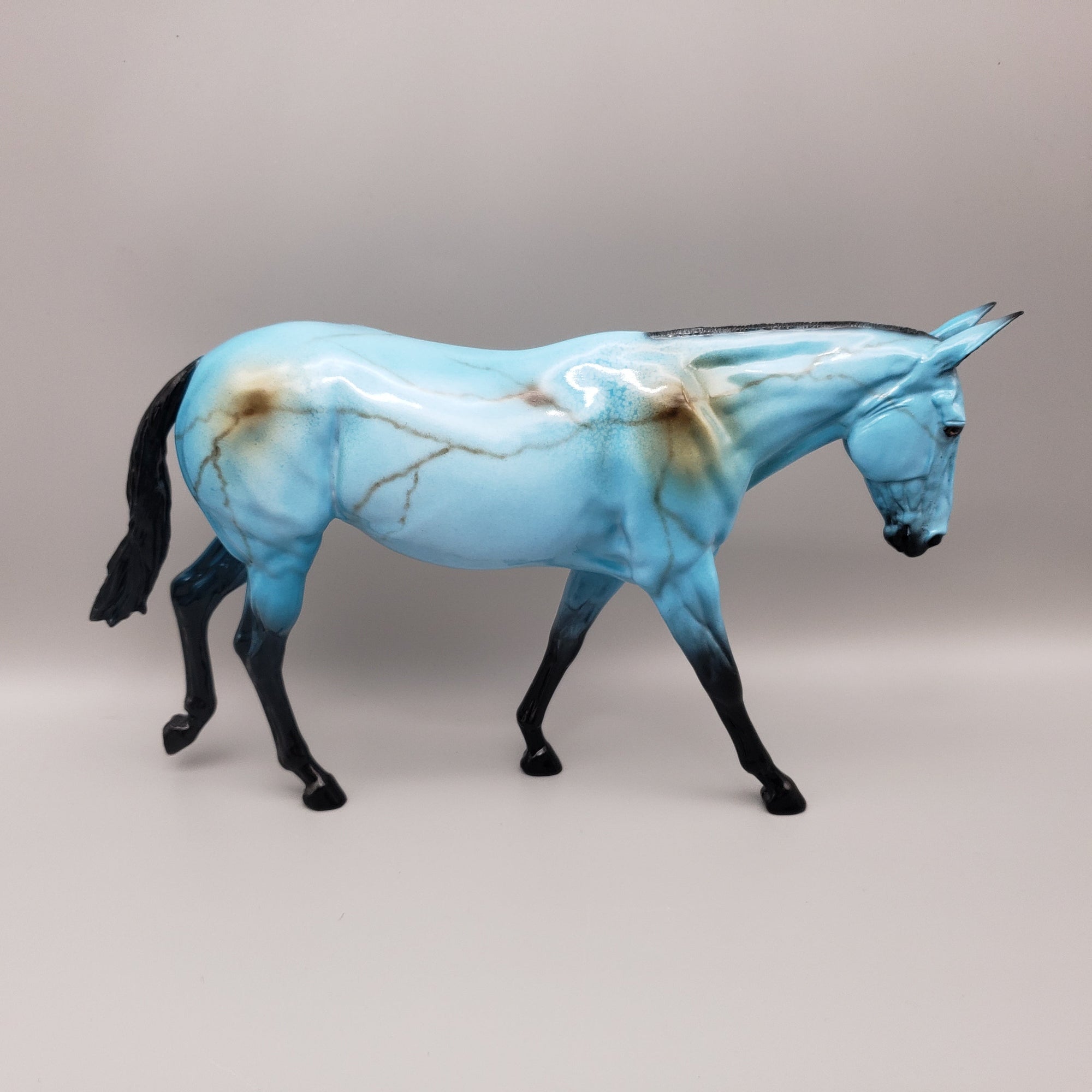 Miah OOAK Turquoise Stone Inspired Deco Mule By Dawn Quick EQ23