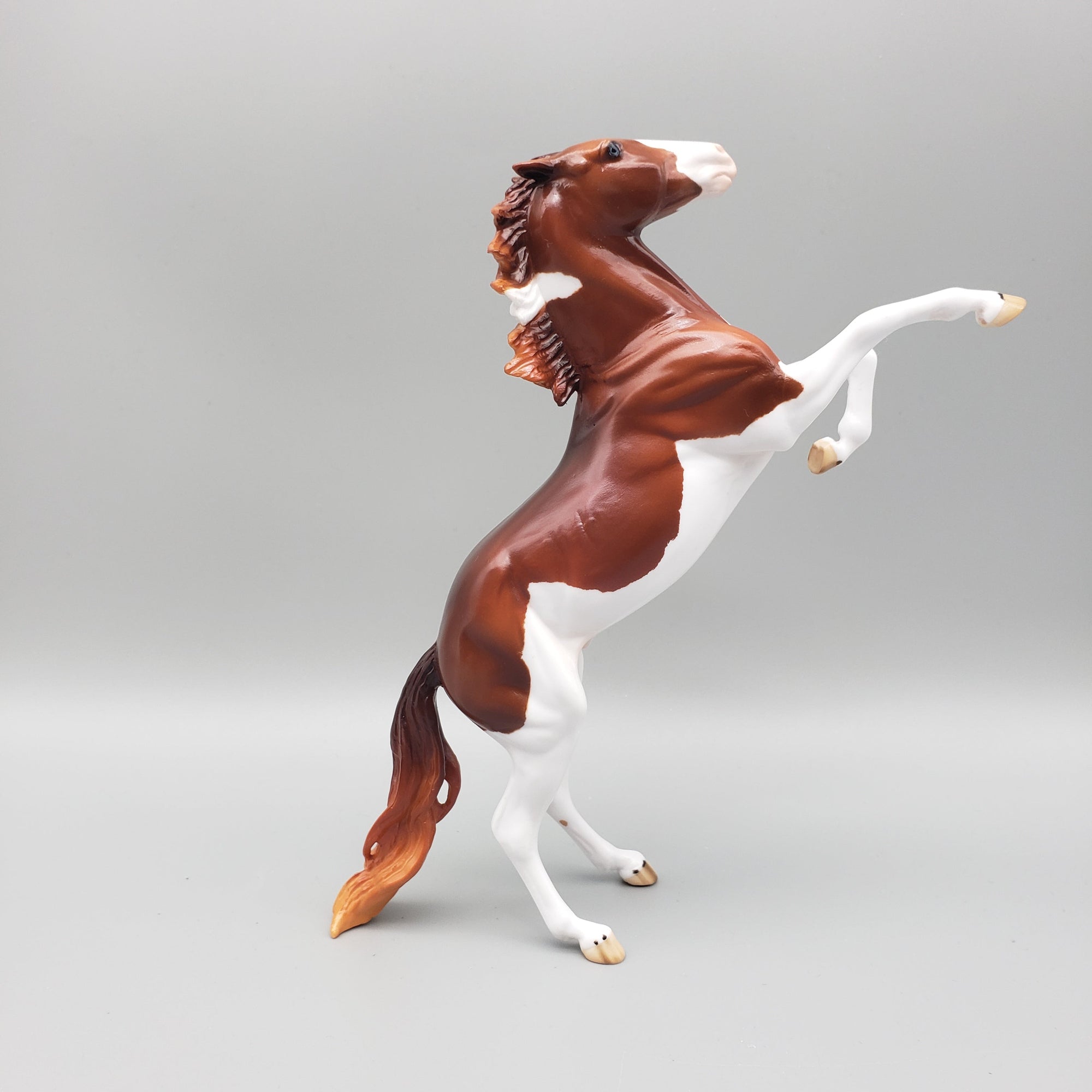 Scimitar OOAK Chestnut Splash Overo Rearing Pebble By Ellen Robbins EQ23