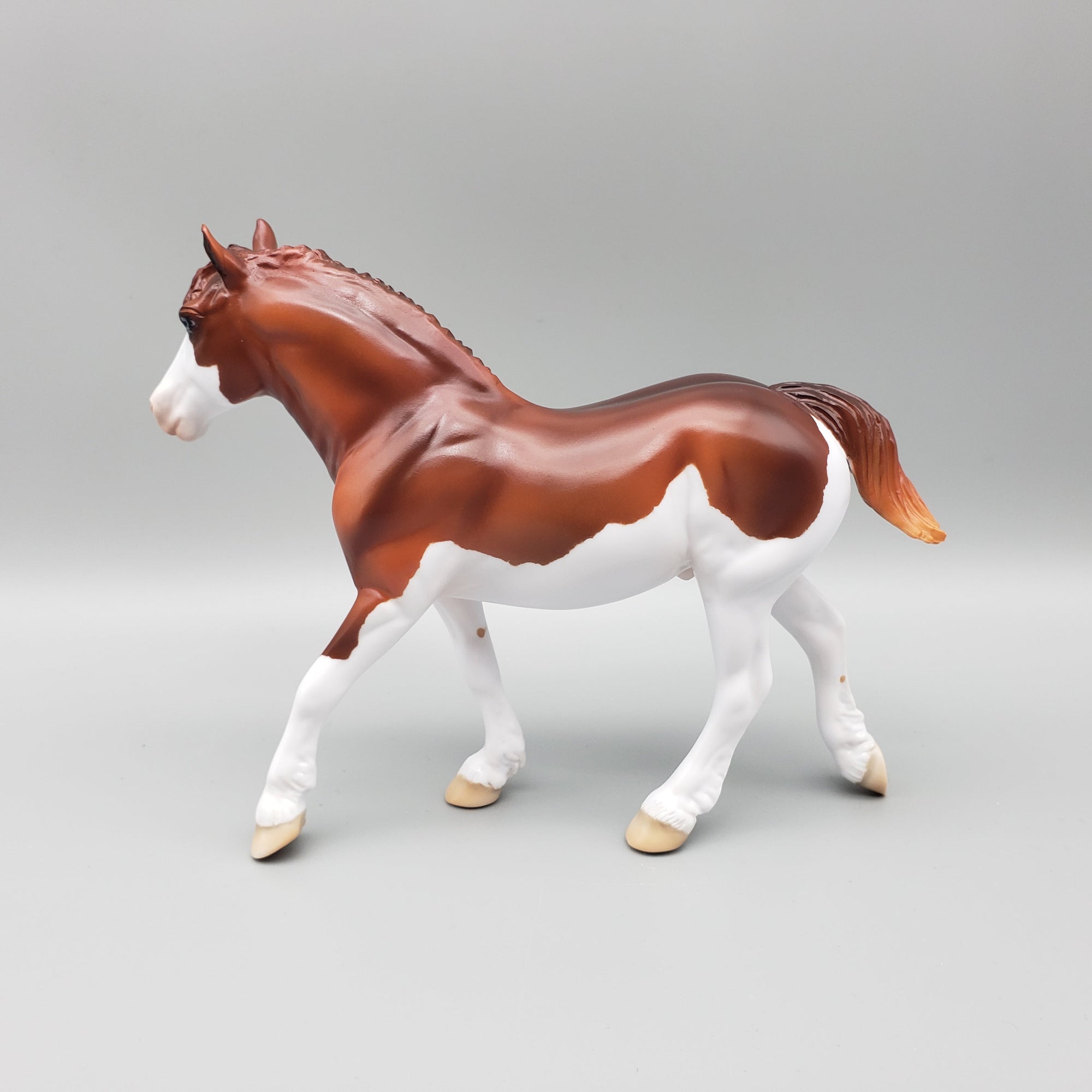 Sylvester OOAK Chestnut Splash Overo Pebble Draft By Ellen Robbins EQ23