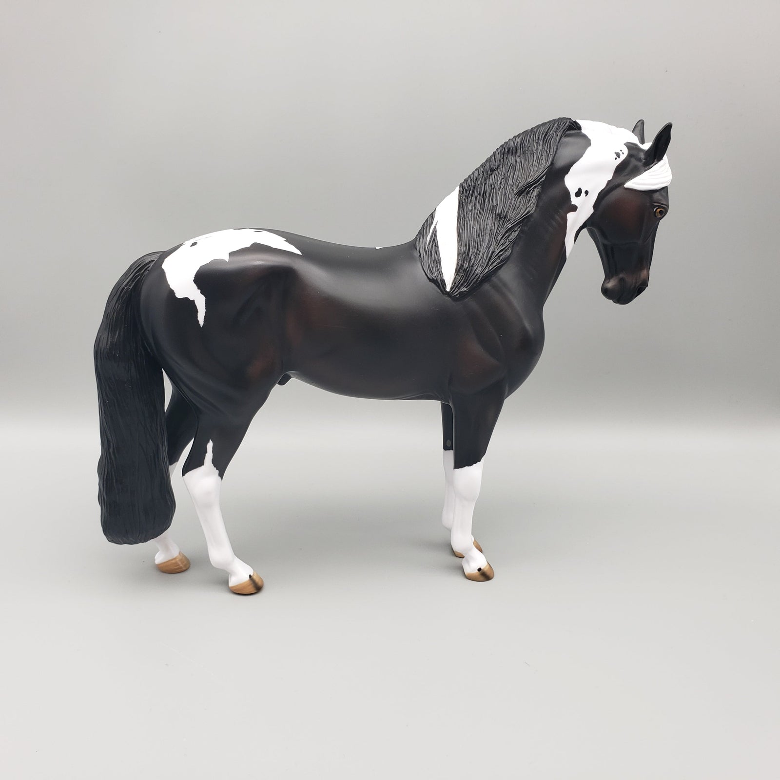 Pepe OOAK Black Tobiano Andalusian Stallion By Angela Marleau EQ23