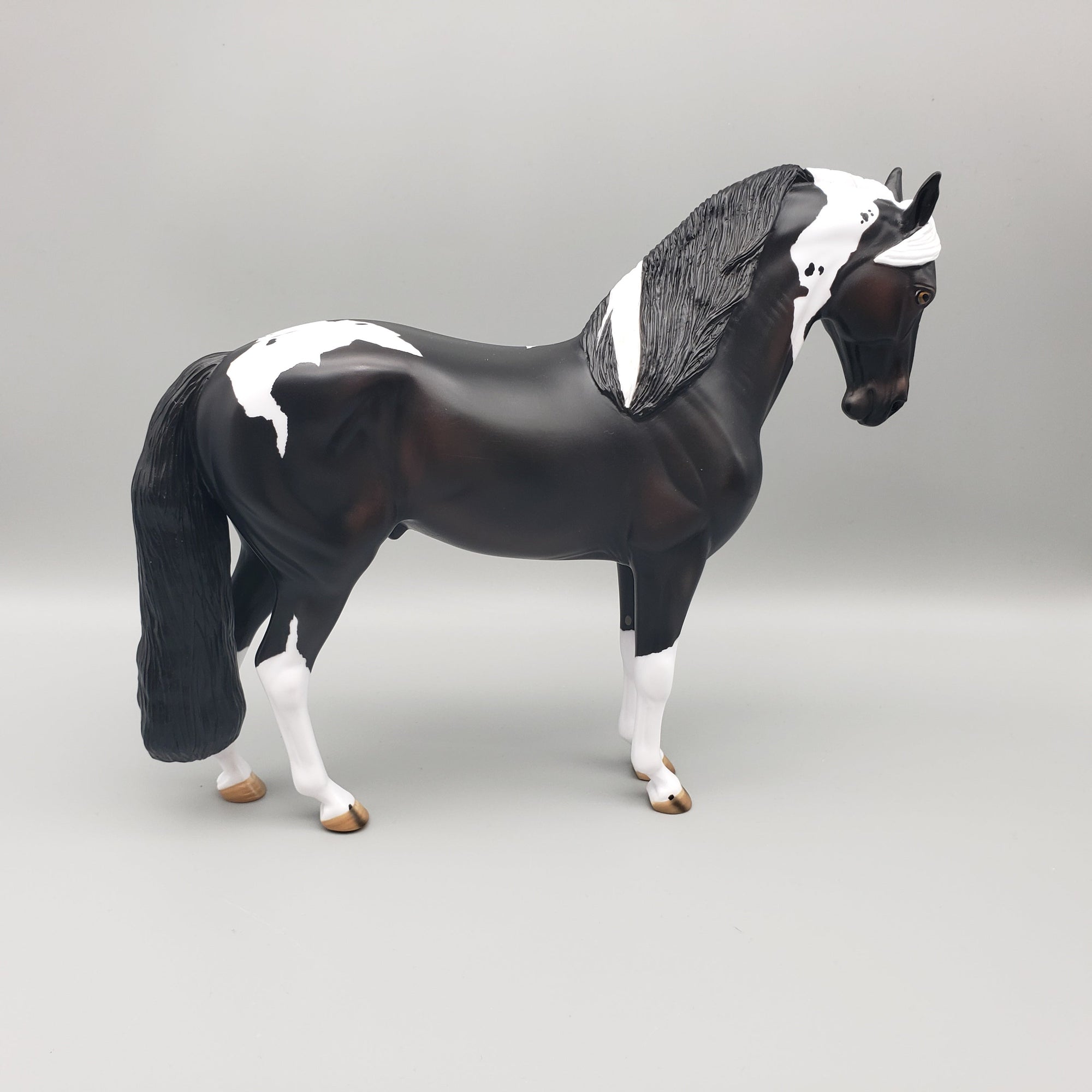 Pepe OOAK Black Tobiano Andalusian Stallion By Angela Marleau EQ23