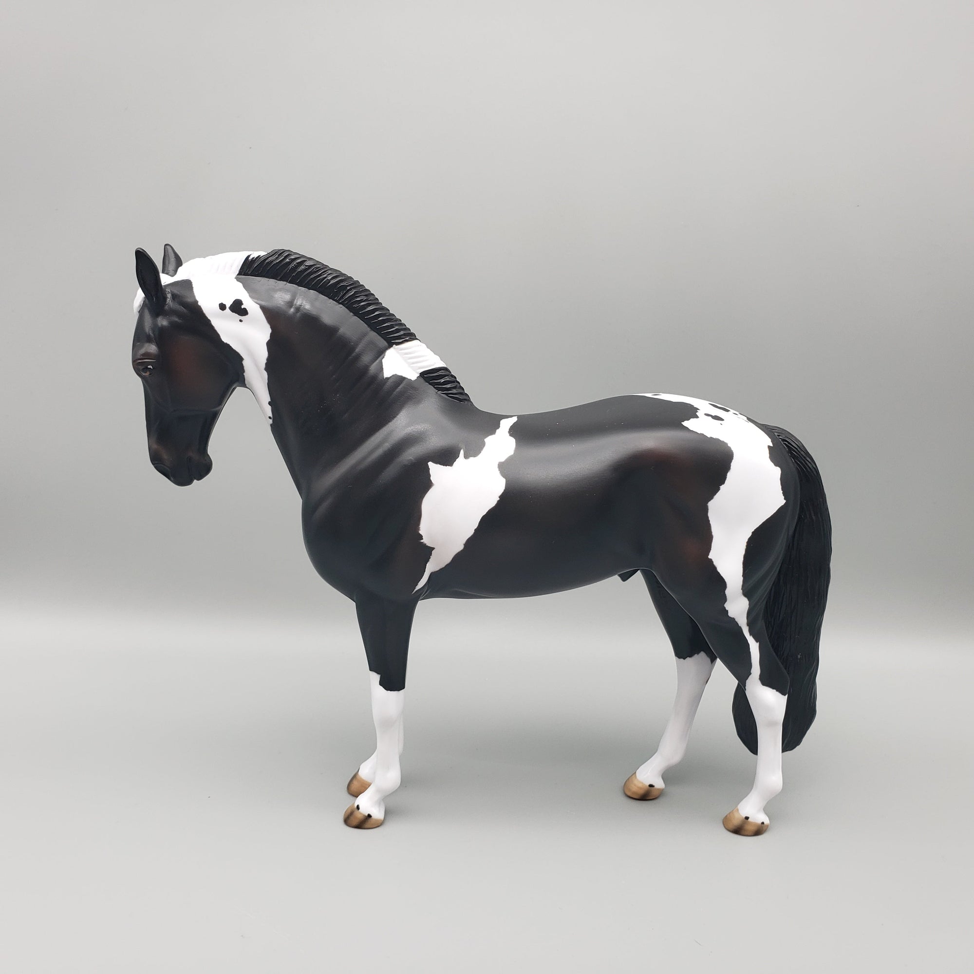 Pepe OOAK Black Tobiano Andalusian Stallion By Angela Marleau EQ23