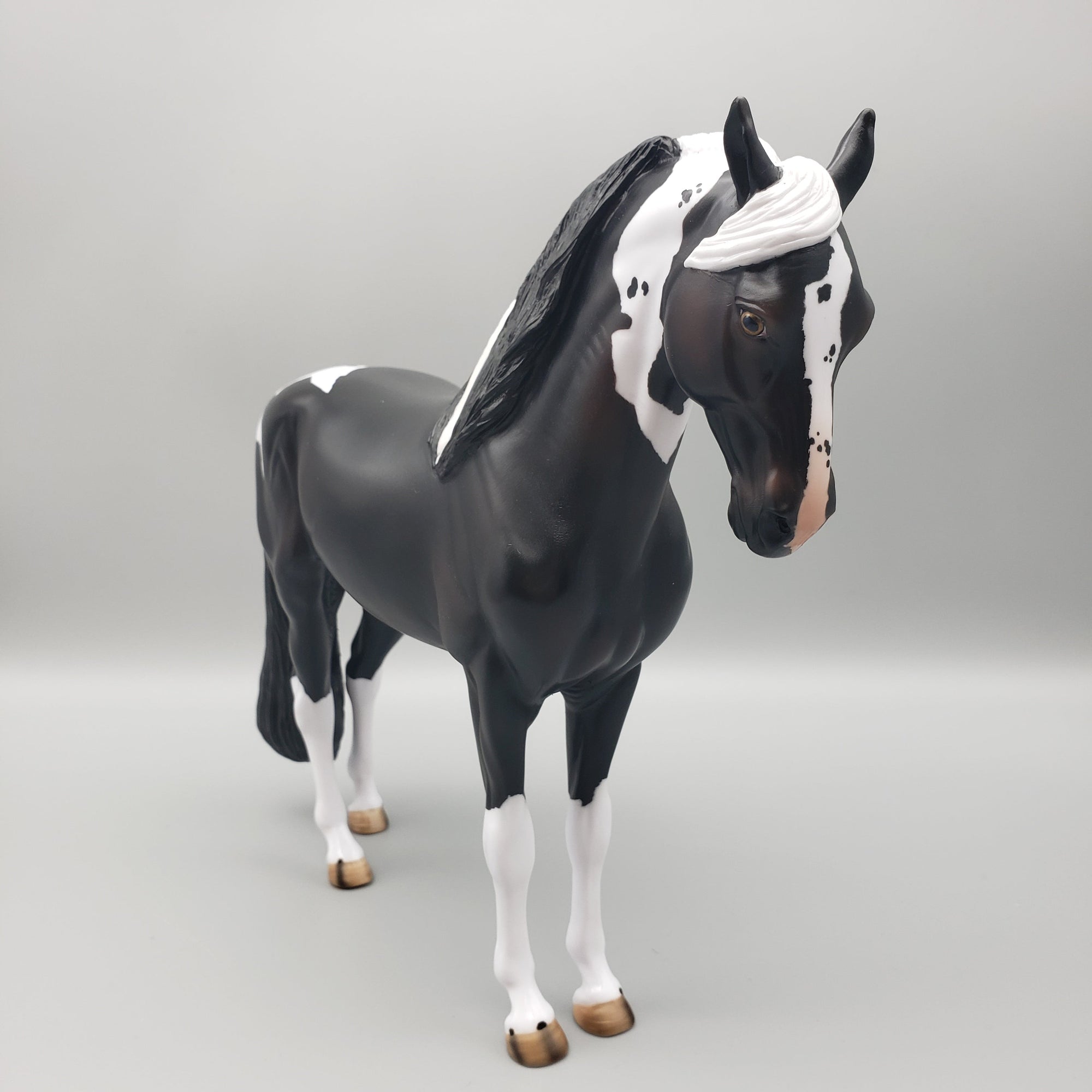 Pepe OOAK Black Tobiano Andalusian Stallion By Angela Marleau EQ23