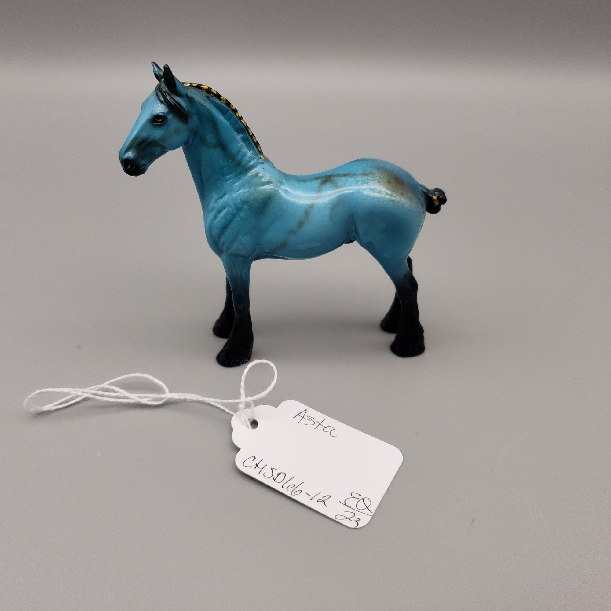 Astra OOAK Turquoise Deco Standing Draft Chip By Dawn Quick EQ23