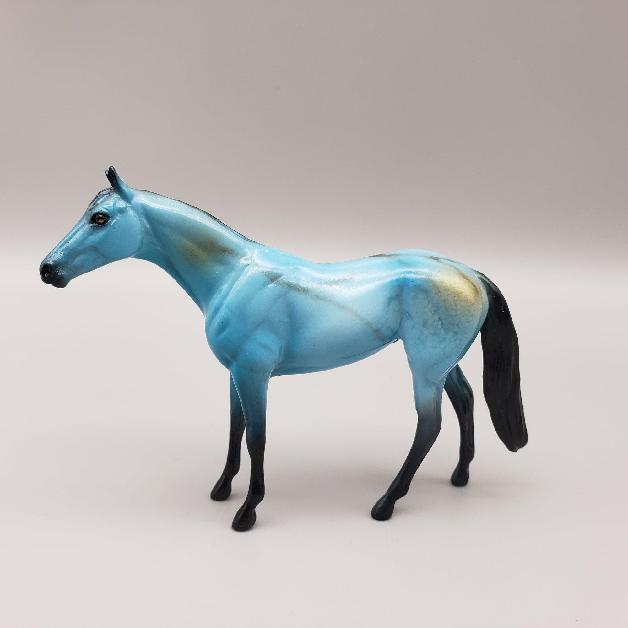Xander OOAK Turquoise Deco Thoroughbred Chip By Dawn Quick EQ23