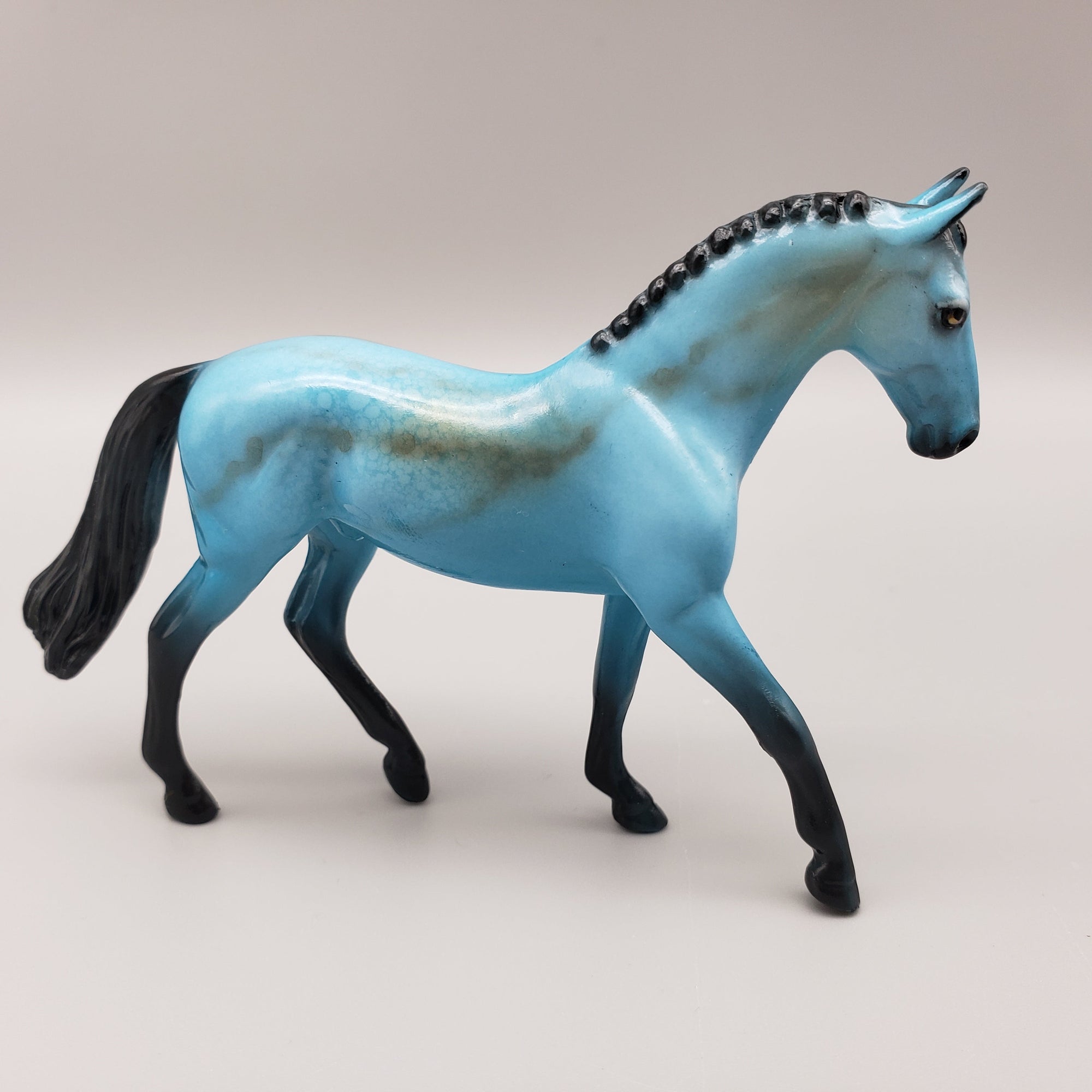 Ares OOAK Turquoise Deco Warmblood Chip By Dawn Quick EQ23