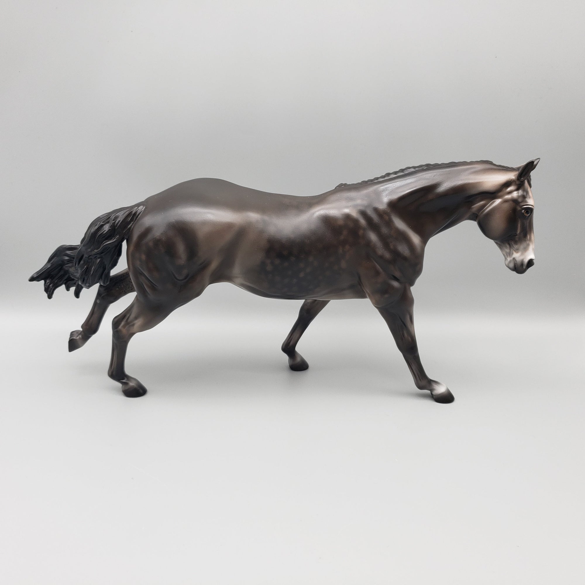 Teddy OOAK Dark Dapple Grey Running Stock Horse By Jess Hamill EQ23